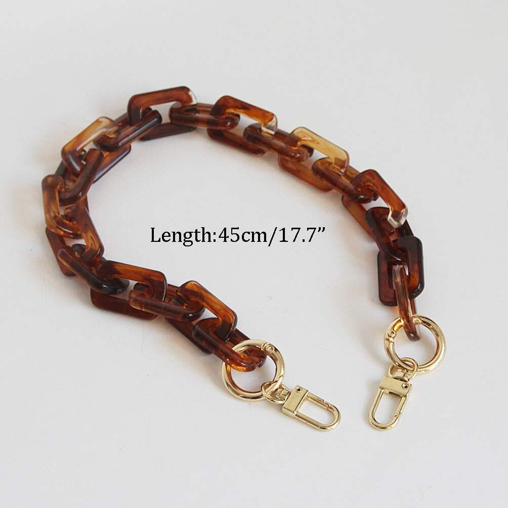 17.7 Inch Retro Tortoise Shell Pattern Resin Replacement Purse Chain Strap Shoulder Cross Body Bag Handbag Strap Diy Accessories