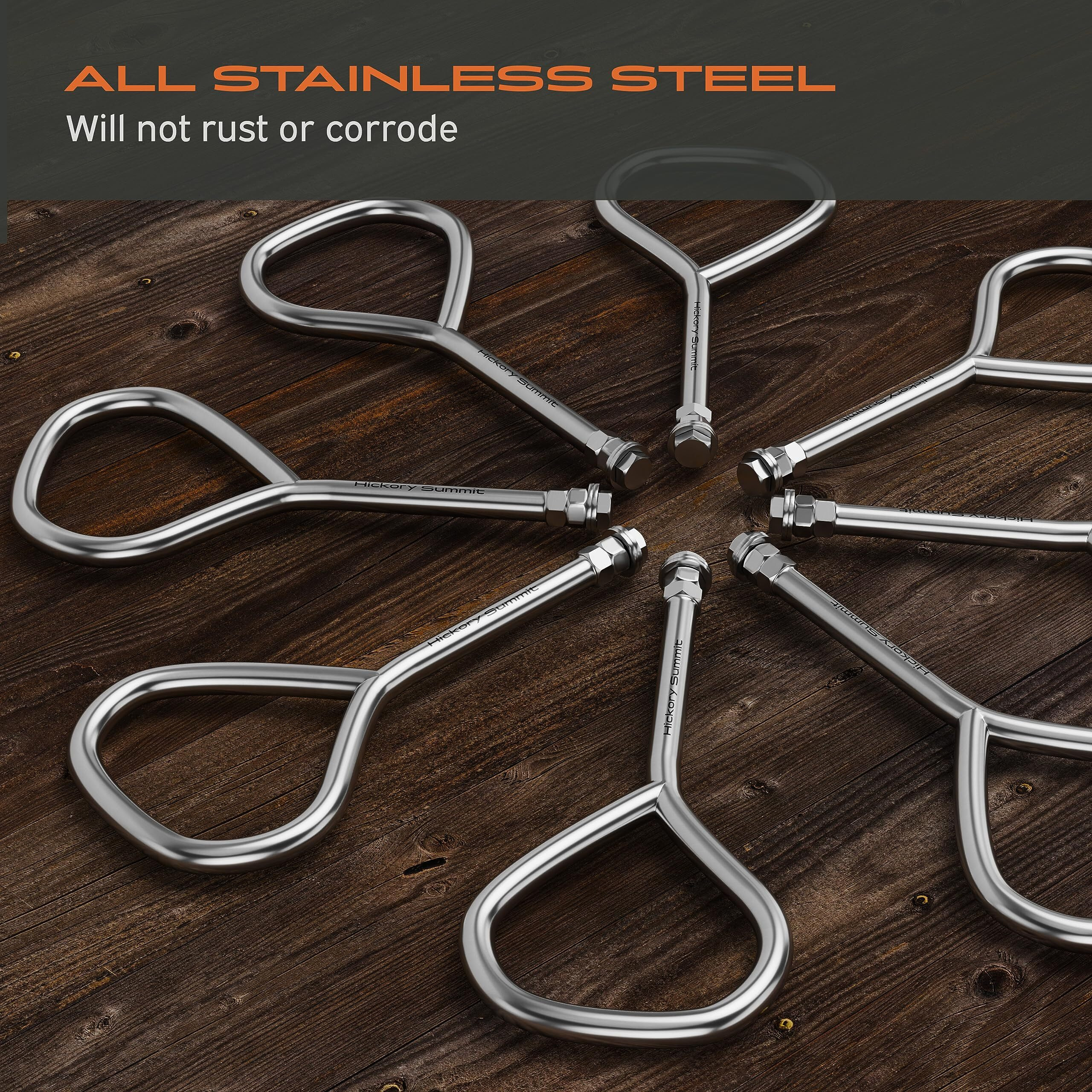 Hickory Summit Handle For Solo Stove Heat Deflector - Yukon  Bonfire  Canyon  & Ranger Solo Stove Deflector Compatible - Stainless Steel Solo Heat Deflector Handle - Solo Stove Accessories