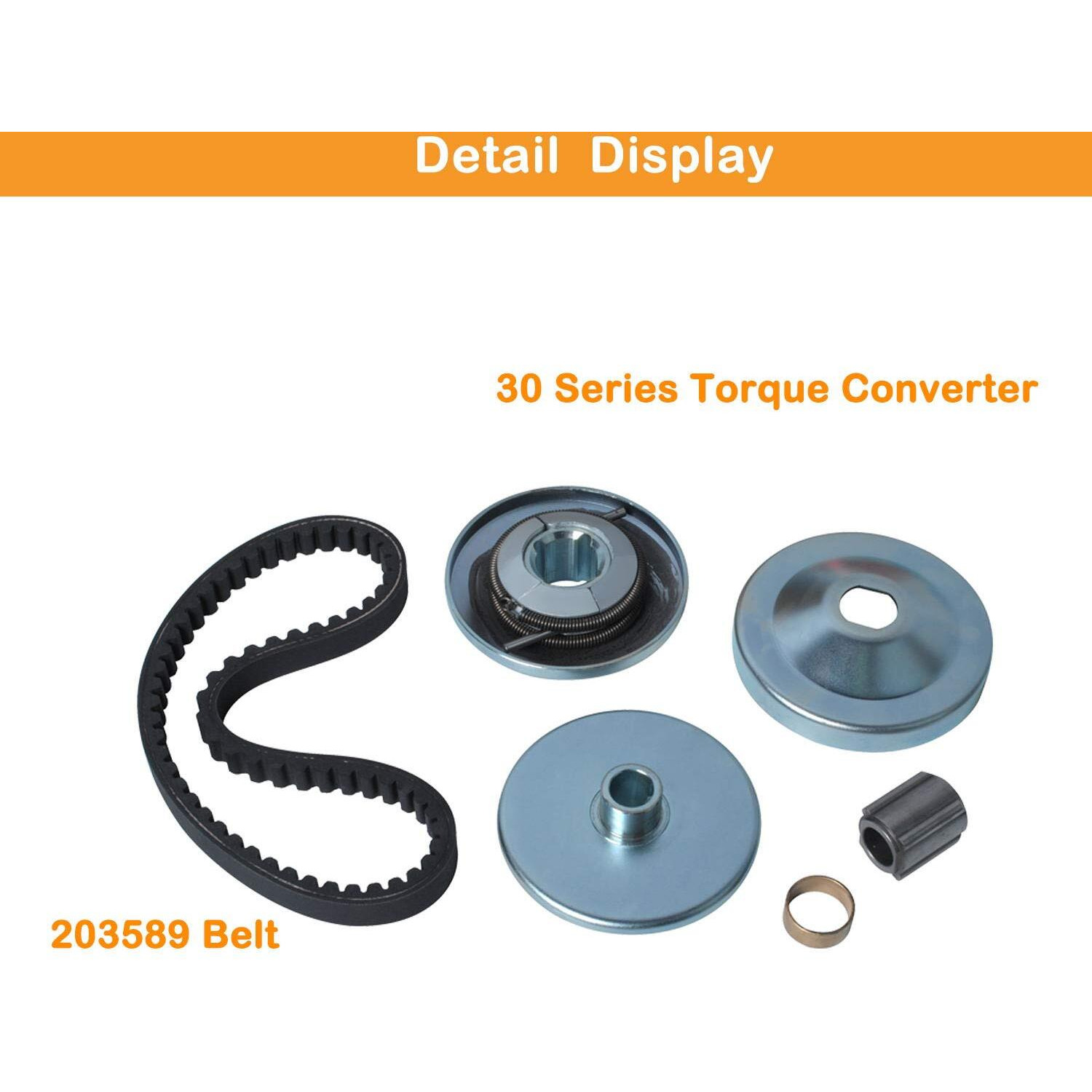 30 Series Torque Converter Clutch  3/4"" Bore With 203589 Go Kart Drive Belt For Compatible With Comet 219552  Tav2 30-75 Manco 5957