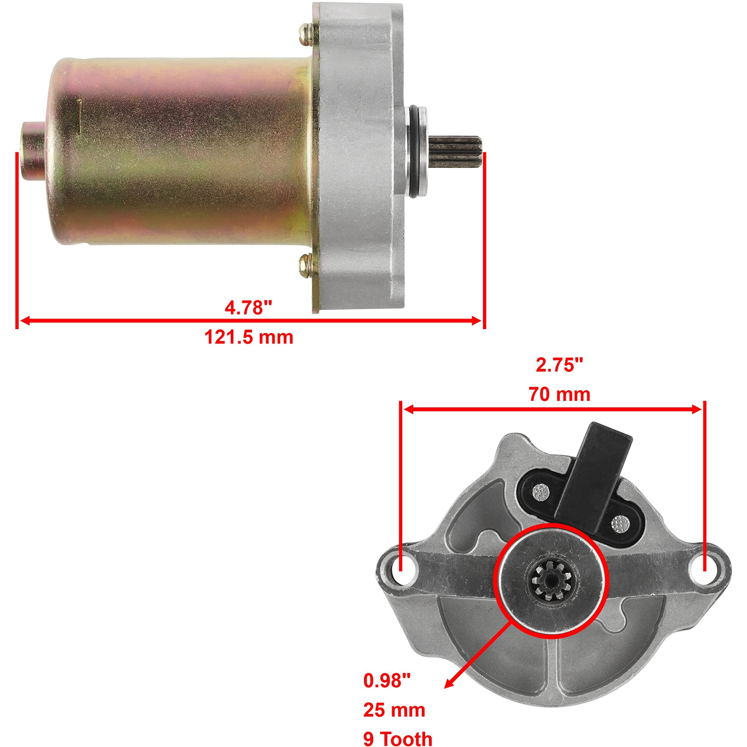 Caltric Starter Compatible With Polaris Outlaw 90 110 2007-2023 / Sportsman 90 110 2007-2023/0453478 0454952