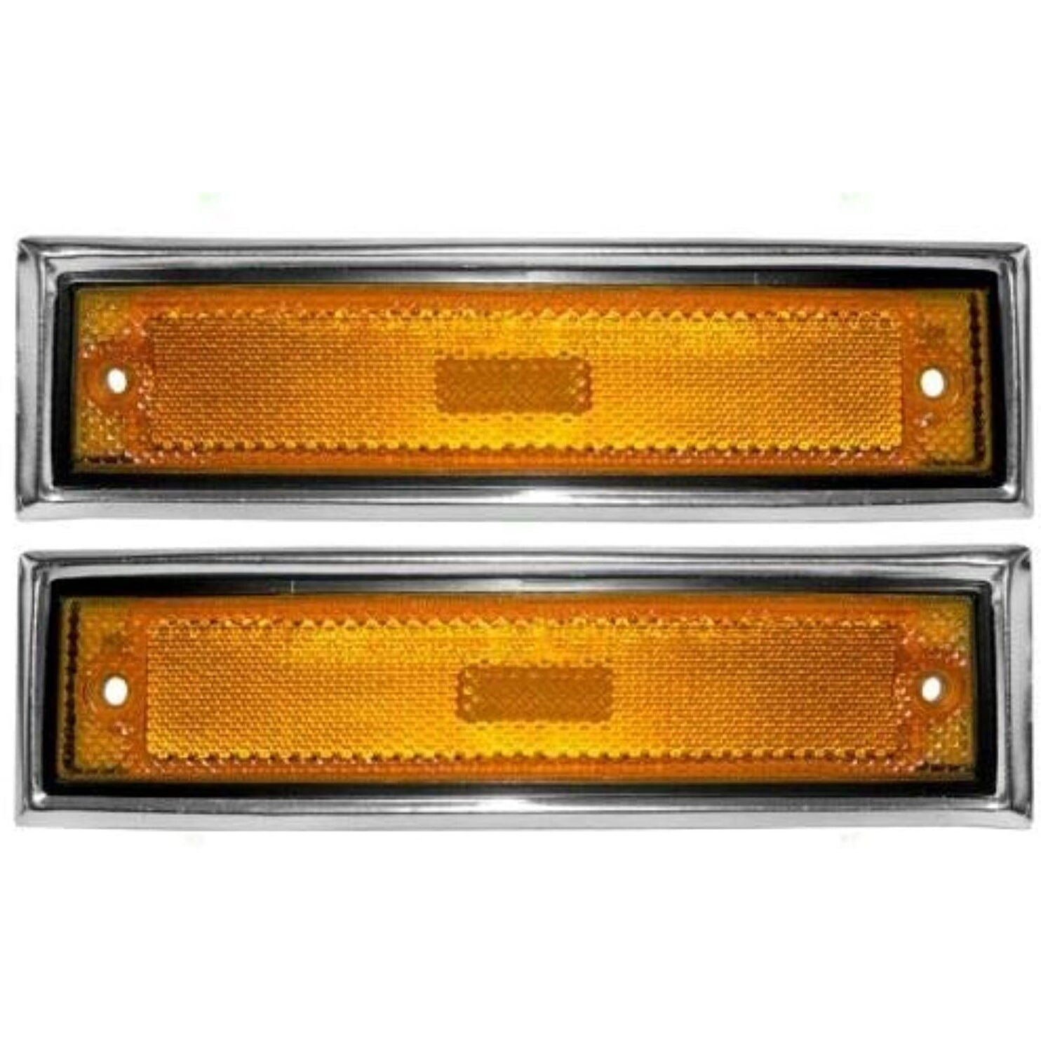 Parts N Go 1978-1987 Ck Pickup Suburban Fender Marker Light With Chrome Trim Front Driver & Passenger Side Left Right Hand - 915557 Gm2550115  915558 Gm2551107