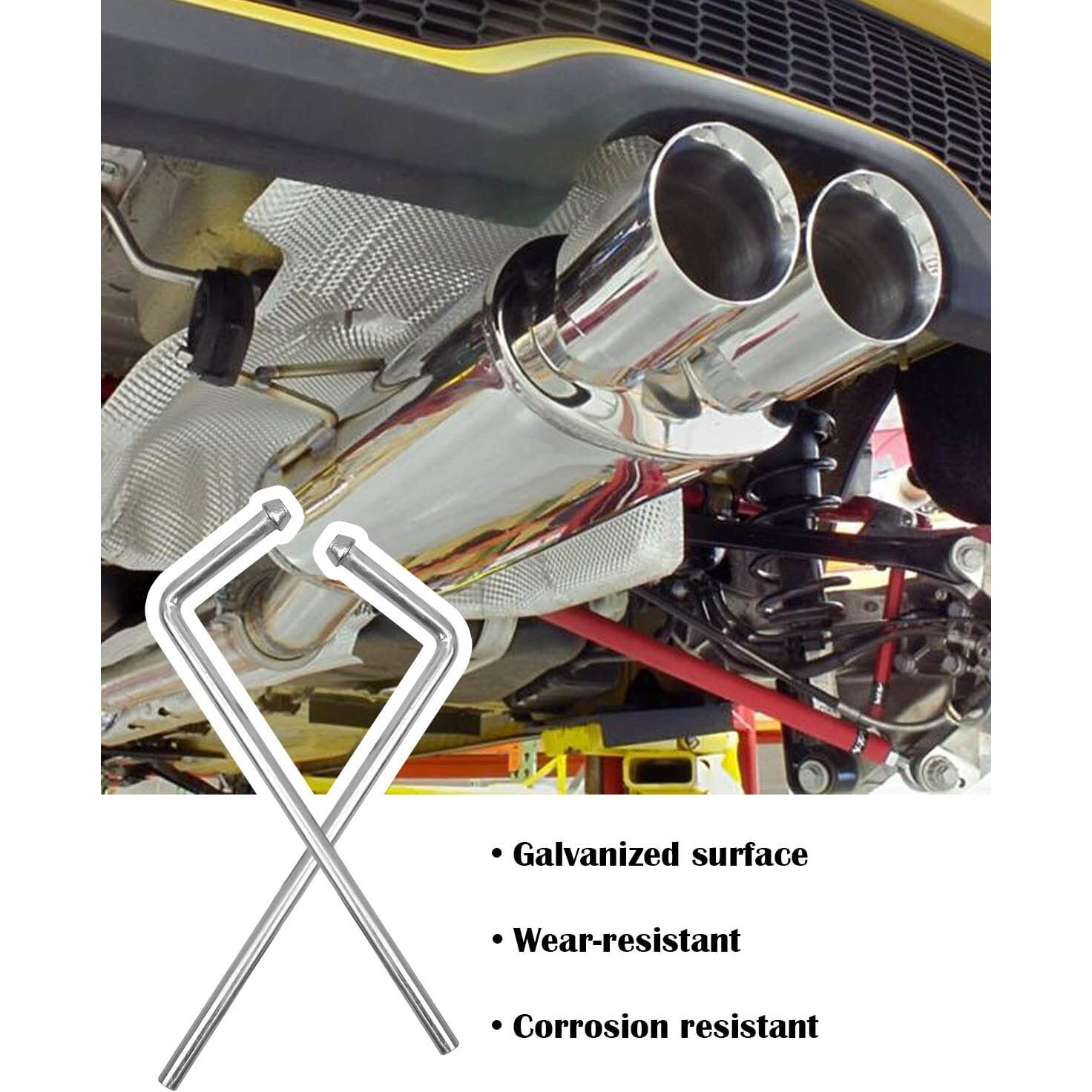 4 Pcs Universal Exhaust Hanger Rods 9.5"" Long 90 Degree Bent Exhaust Hanger Steel