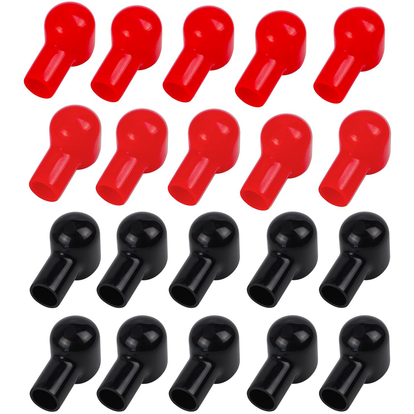 Battery Terminal Boots Insulating Covers 20 Pack (10 Red/10 Black)  Protector Cable Lug Caps Replacement Tools For Auto Marine Commercial And Power Sports  Insulating Rubber Covers Skins Tool Parts
