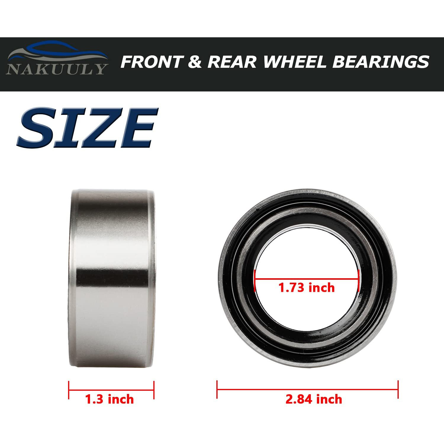 Nakuuly Front And Rear Wheel Bearings Pack Of 4 Compatible With Polaris Rzr Xp 4 900 1000 Turbo Diesel Crew Scrambler Sportsman Replaces  3514699 3514822 3514924 3514627