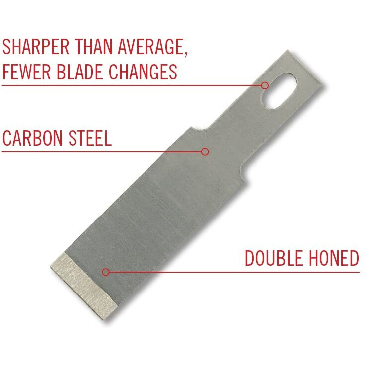 Excel Blades Chisel Replacement Blades  Set Of 50 Carbon Steel Blades For Precision Cutting & Trimming  Multi-Purpose Professional  Hobby  And Crafting Tools