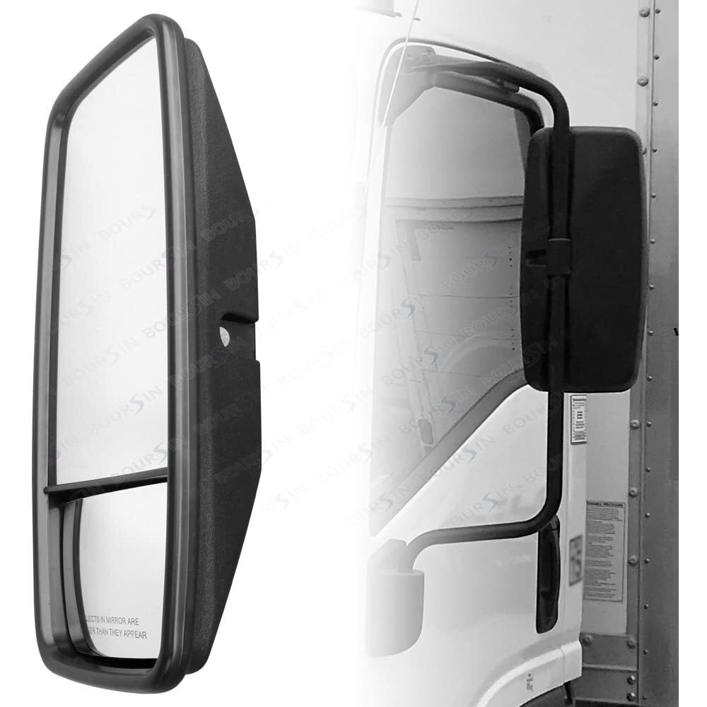 Outside View Door Mirror For Isuzu Npr Npr-Hd Nqr Nrr Gmc Chevrolet W3500 W4500 W5500 Truck 4Hk1 4Jj1 5.2L 3.0L 6.0L 2008-2023 Black Diriver Side