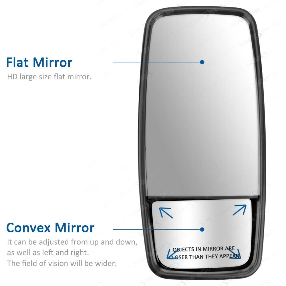 Outside View Door Mirror For Isuzu Npr Npr-Hd Nqr Nrr Gmc Chevrolet W3500 W4500 W5500 Truck 4Hk1 4Jj1 5.2L 3.0L 6.0L 2008-2023 Black Diriver Side