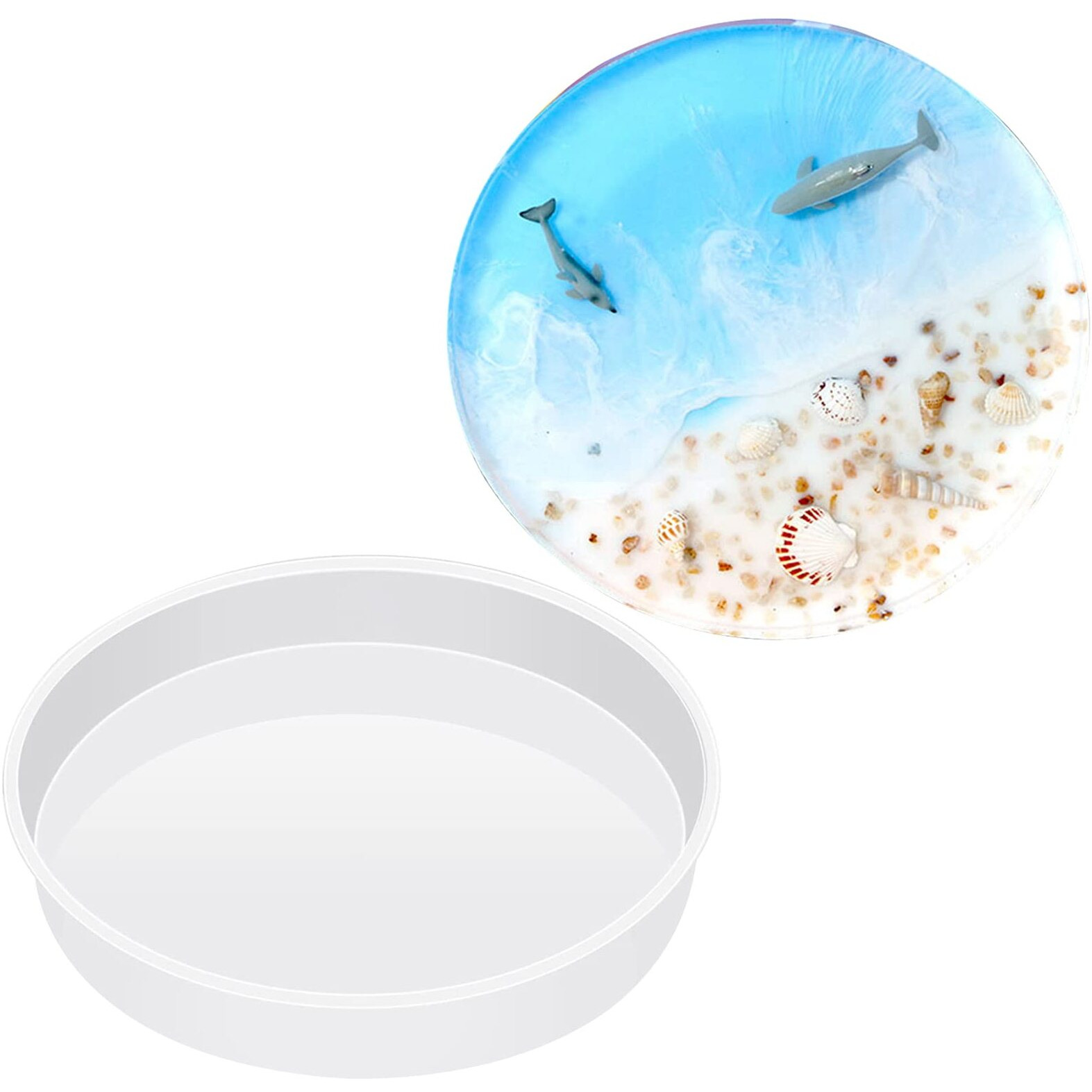 Fuerlun Large Resin Molds 14 Inch Round Silicone Molds For Table  Round Stool  Epoxy Resin Casting Molds For Big Tray  Clock  Resin Art  Gifts