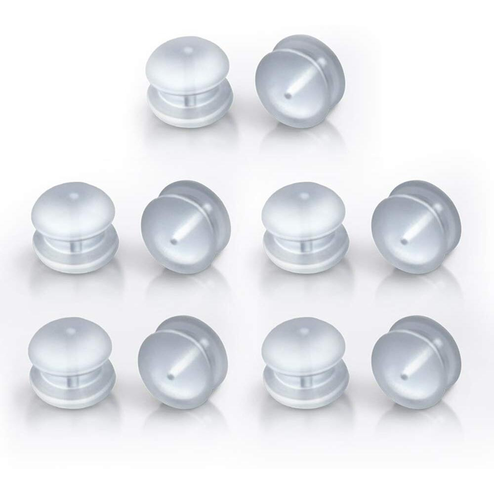 Western City 10 Pieces Clear Earring Backs Safety Medical Silicone Hypoallergenic