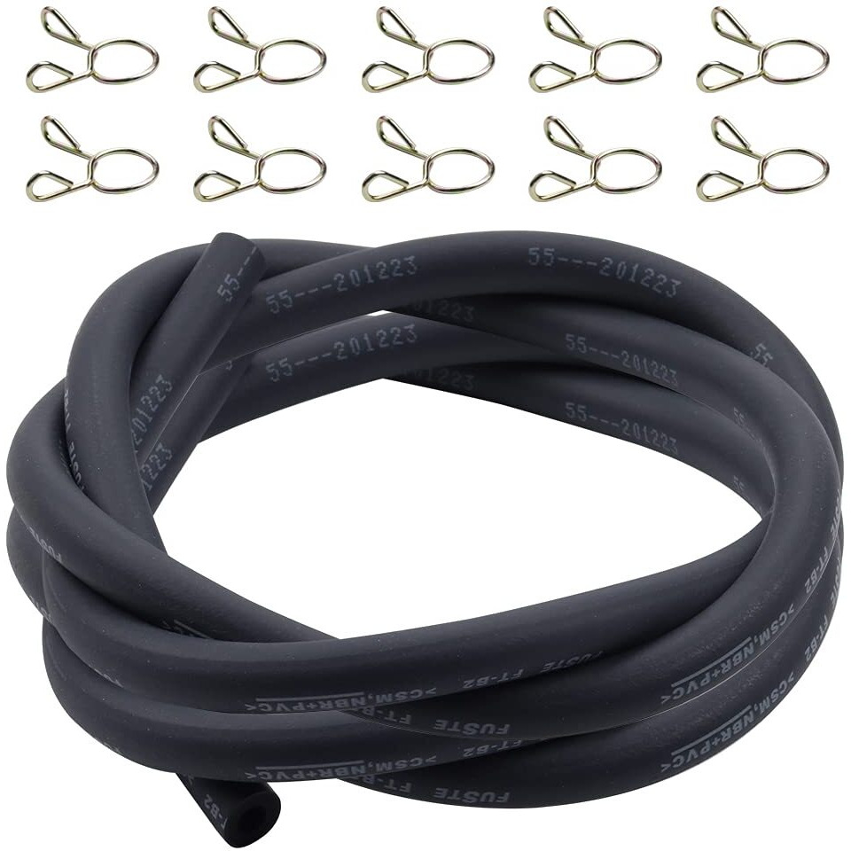 Wetenex 5.5Mm Fuel Line (Id 5.5Mm * Od 10Mm) 1/5 Inch Gas Tube Fuel Hose 5 Feet With 10Pcs Clamps For Atv Quad Pit Dirt Bike Go Kart Moped Pocket Bike Motorcycle