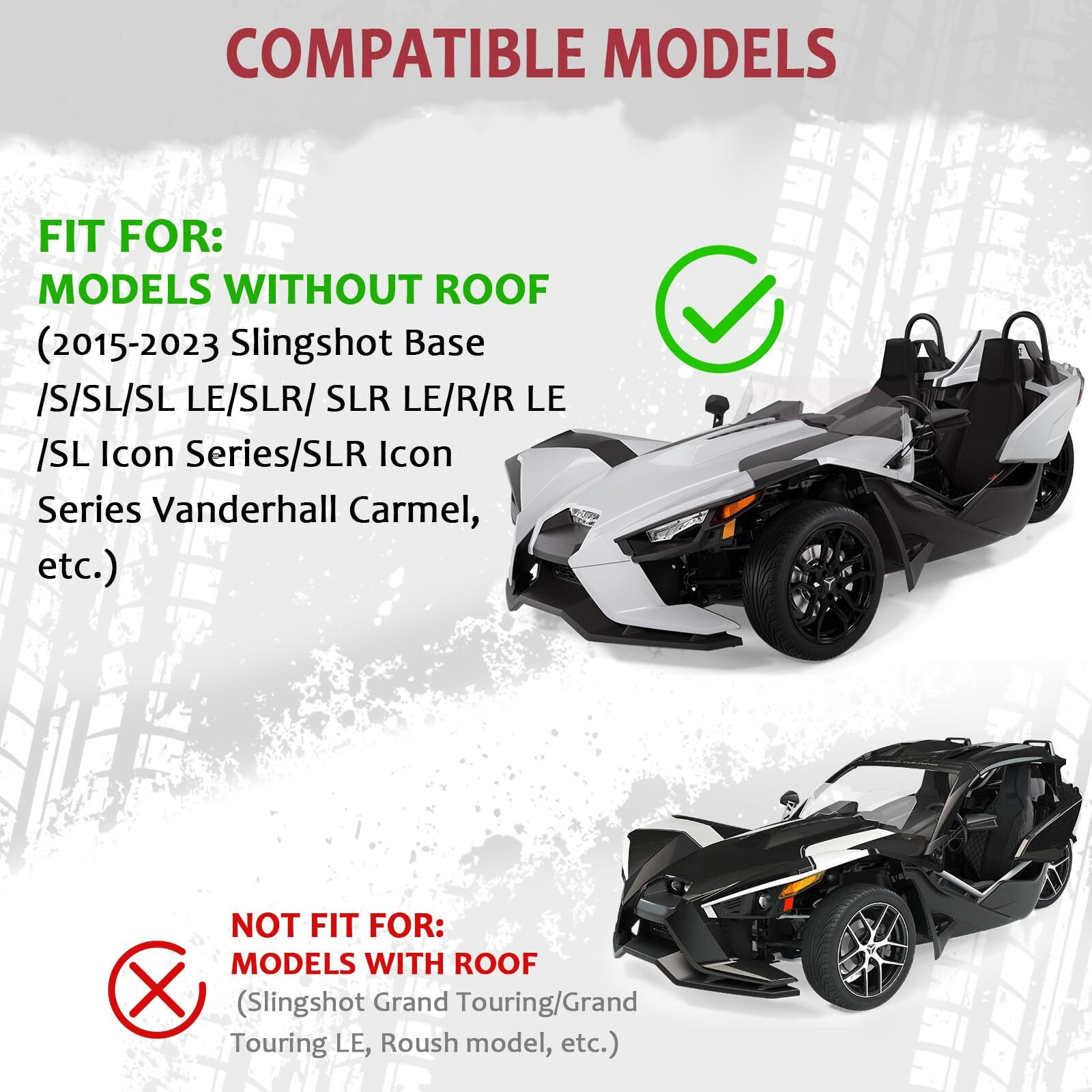 Starknightmt Slingshot Cover Waterproof Full Cover With Air Vents Compatible With Polaris Slingshot 2015-2023  All Weather Protection Covers For Indoor Outdoor Slingshot Accessories