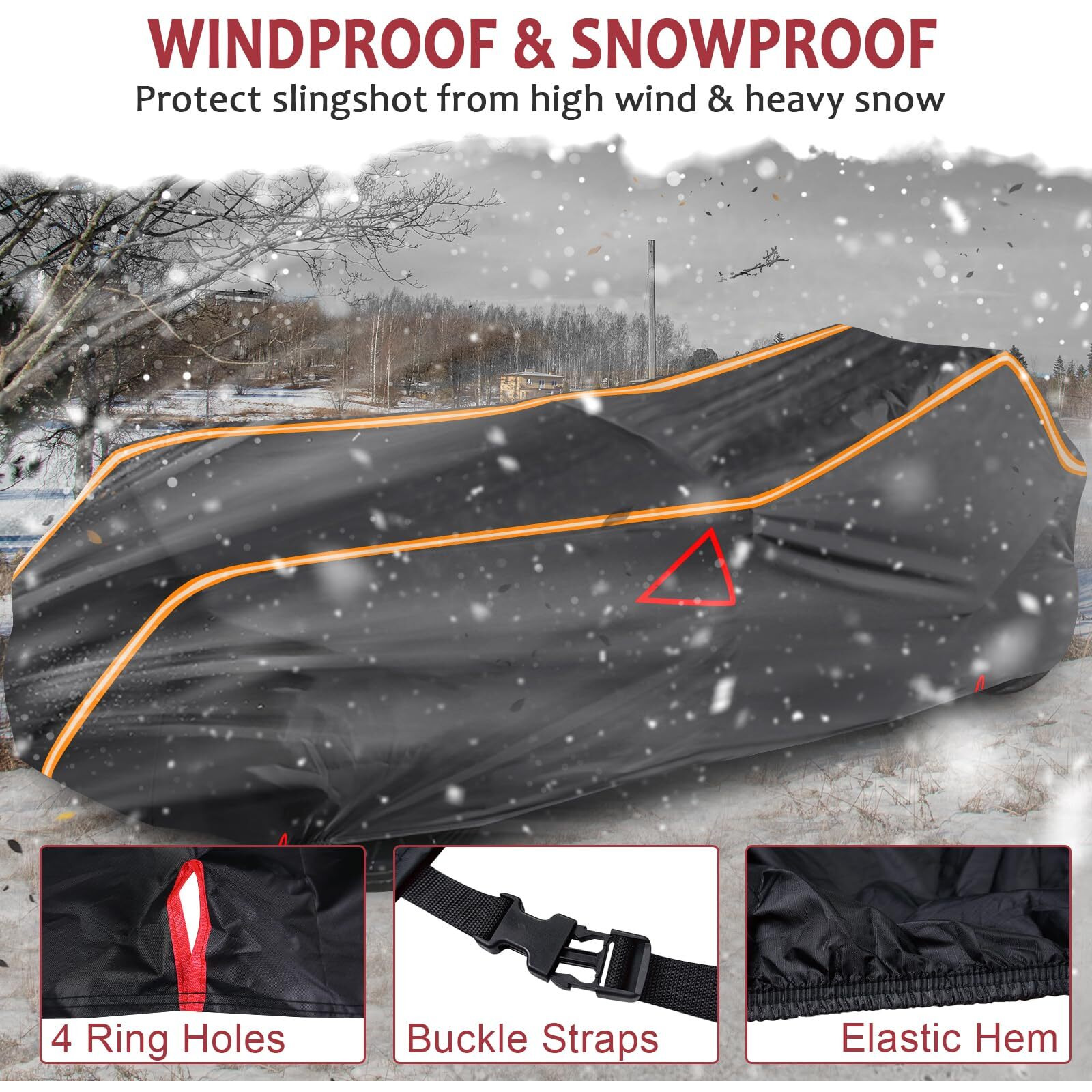 Starknightmt Slingshot Cover Waterproof Full Cover With Air Vents Compatible With Polaris Slingshot 2015-2023  All Weather Protection Covers For Indoor Outdoor Slingshot Accessories