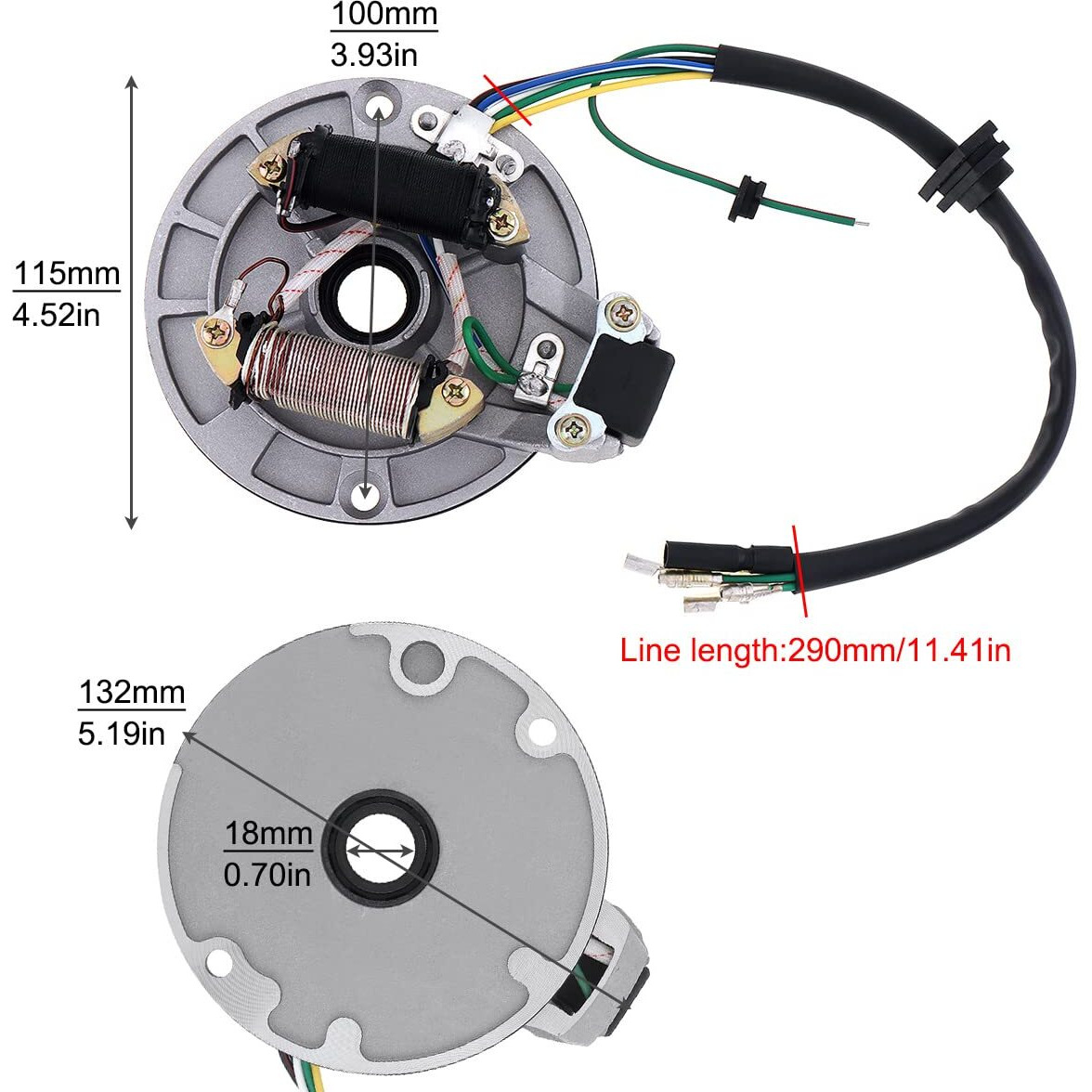 Windance 2 Coil Ignition Magneto Stator Plate For 50Cc 70Cc 90Cc 110Cc 125Cc Chinese Dirt Bike Taotao Kazuma Ssr Baja Atv Quad 4 Wheeler