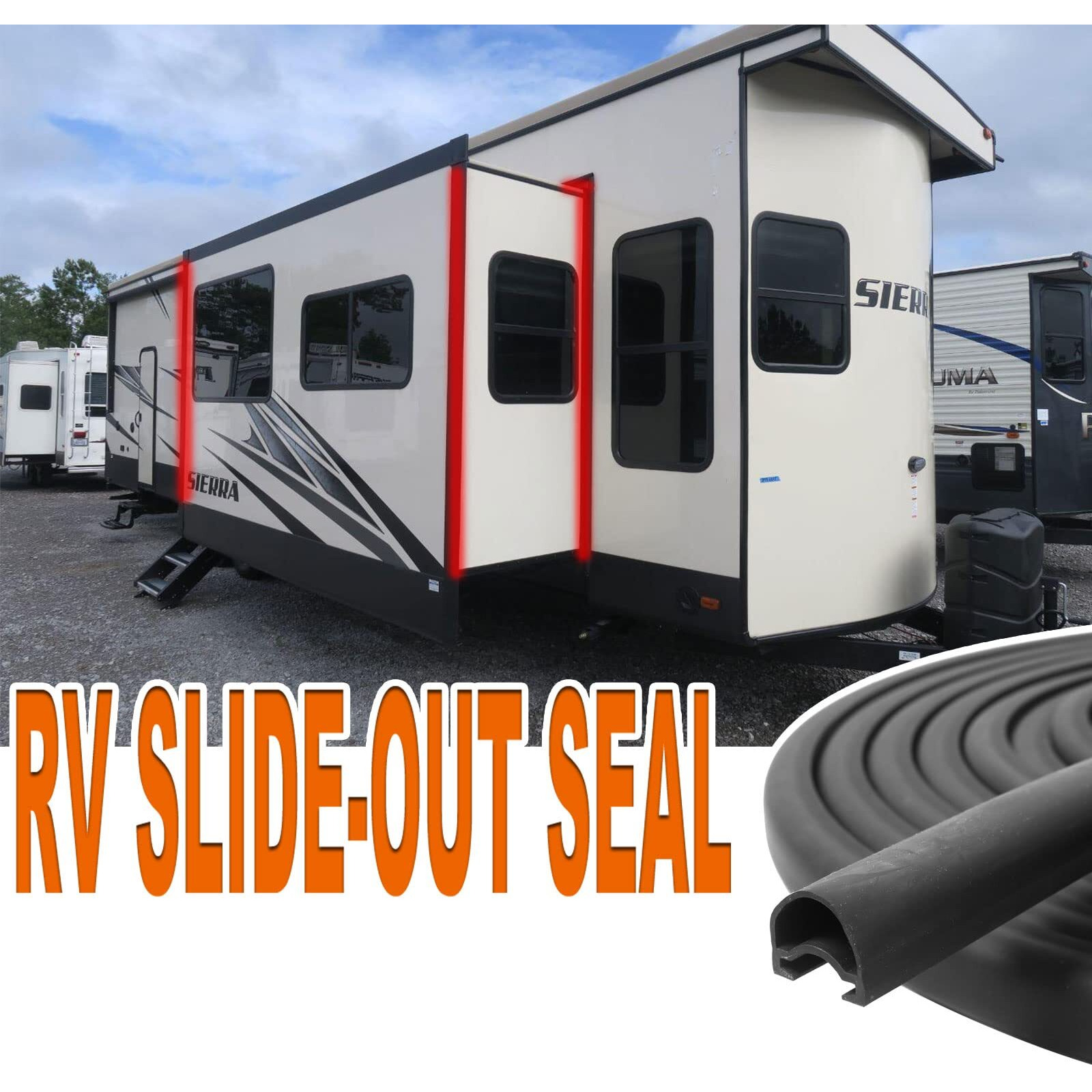 Rv Slide Out Seal 1 * 15/16 Inch * 35' D-Seal Wiper Weather Stripping 018-312-Ekd Replacement For Rv Camper Slideout System Black Rubber