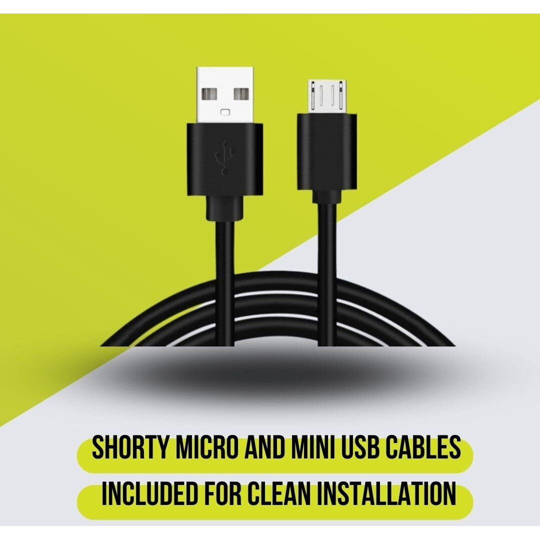 Dongar Dashcam Power Adapter (10-Pin Type B). Compatible With Select Toyota  Lexus  Subaru Models. Connects To Rearview Mirror  Built-In Usb Power Source  Easy To Install