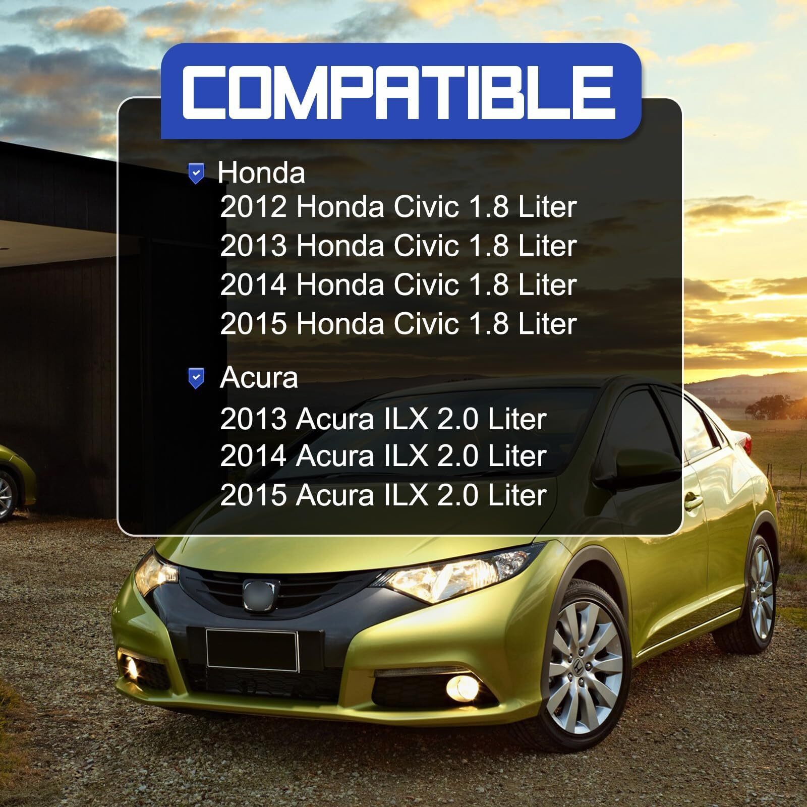 Air Cleaner Intake Hose Tube With Clamps For 2012-2015 Honda Civic 1.8L 2013-2015 Acura Ilx 2.0L (Oem 17225-R1A-A01)