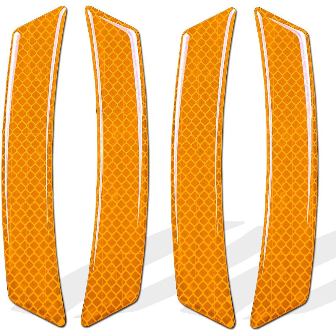 4Pcs Car Reflective Trim Side Marker Stickers Automotive Exterior Accessories Reflector Guard For Car Suv Pickup Truck Wheel Well Arch Or Side Bumper Fenders Car Outdoor Safety Reflective Strips
