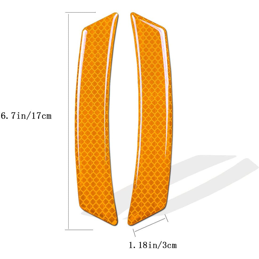 4Pcs Car Reflective Trim Side Marker Stickers Automotive Exterior Accessories Reflector Guard For Car Suv Pickup Truck Wheel Well Arch Or Side Bumper Fenders Car Outdoor Safety Reflective Strips