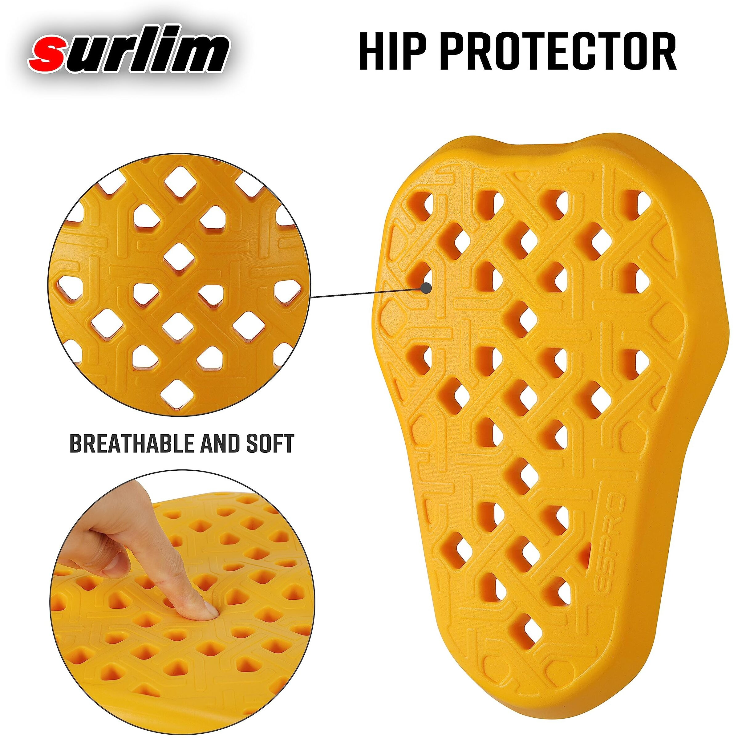 Surlim Ce Level 2 Motorcycle Armor Motorcycle Hip Protector Ce Hip Armor For Motorcycle Pants Inserts Pads [Pair](Hip)
