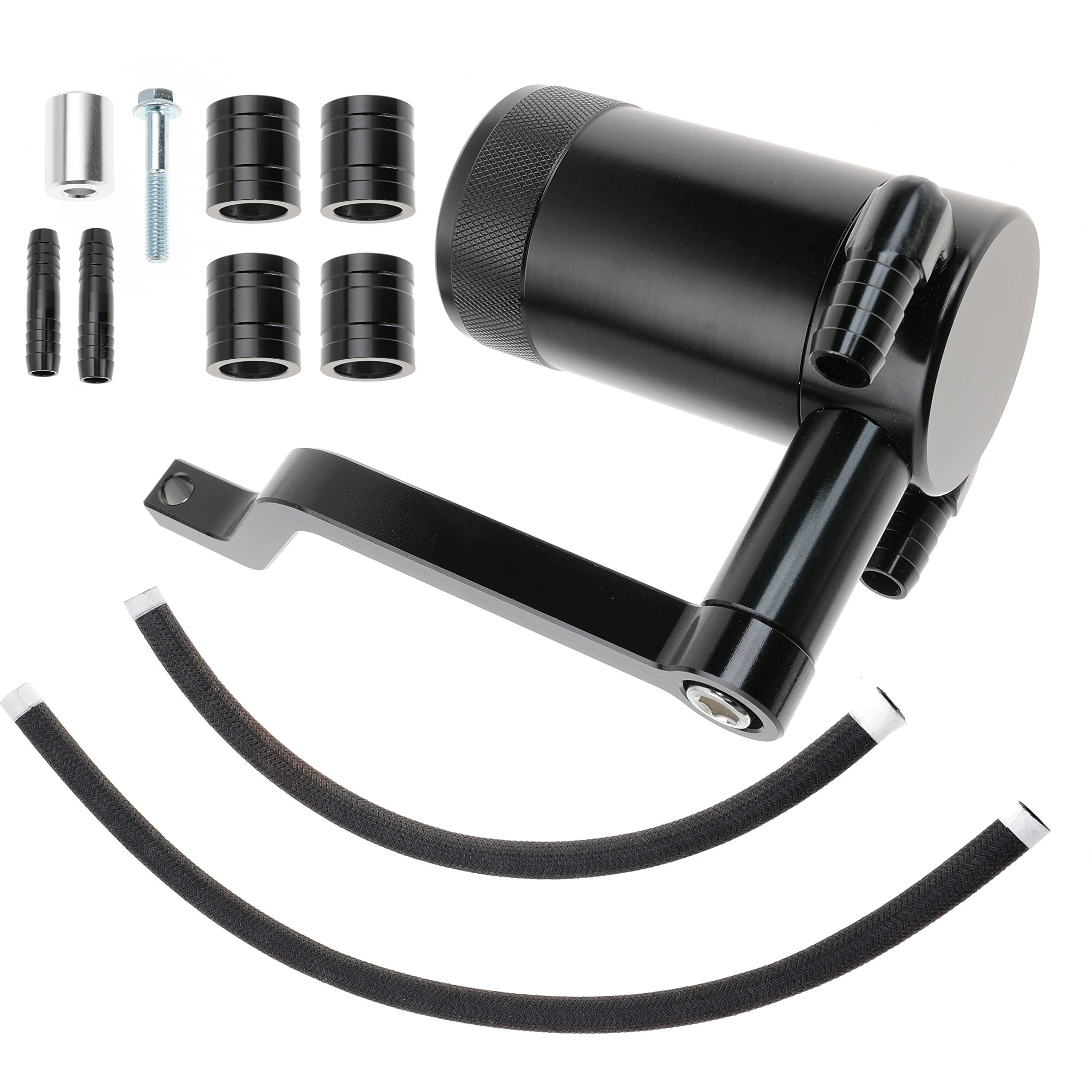 Jofynzo Billet Catch Can Hemi Technology Z-Bracket Scat Pack Compatible With Dodge Challenger Charger For Chrysler 300 For Jeep Grand Cherokee 6.4 11 12 13 14 15 16 17 18 19 20 21 (Black)