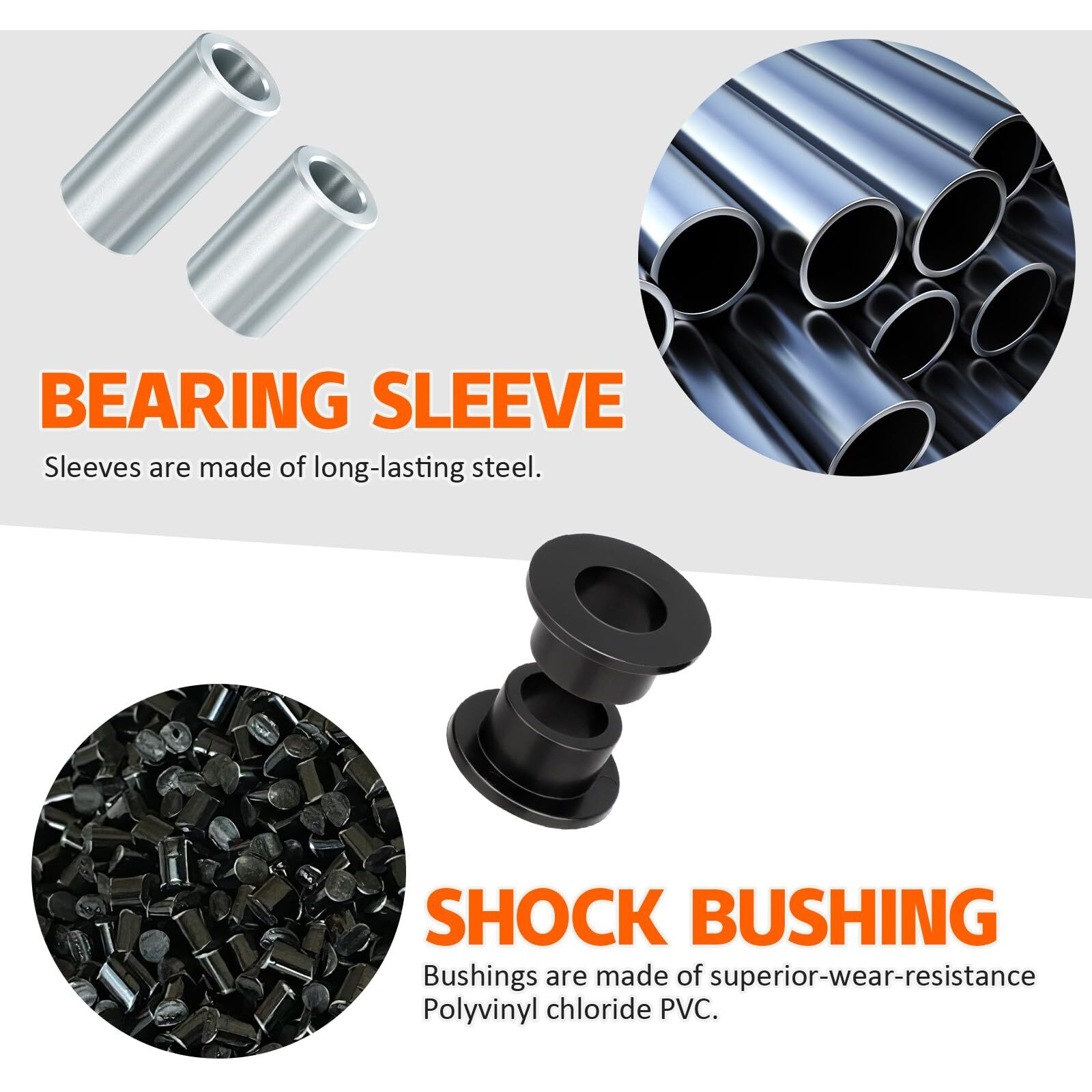 Front Shock Bushing Sleeve Kit For Polaris Ranger 1000 900 800 700 570 500 Diesel Brutus Pro Xd