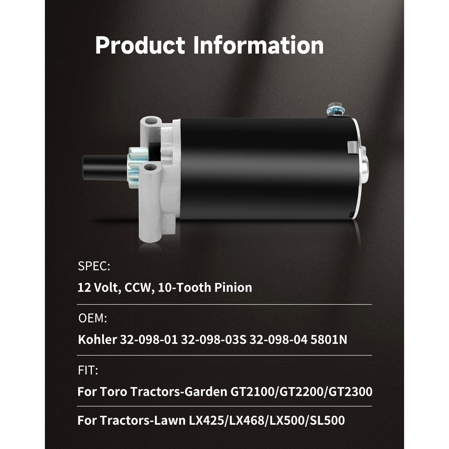 Ocpty Starter Fit For Cub Cadet New Holland Toro Courage Twin Sv720 20Hp 22Hp 23Hp 25Hp 26Hp 27Hp 32-098-01-S 32-098-03-S