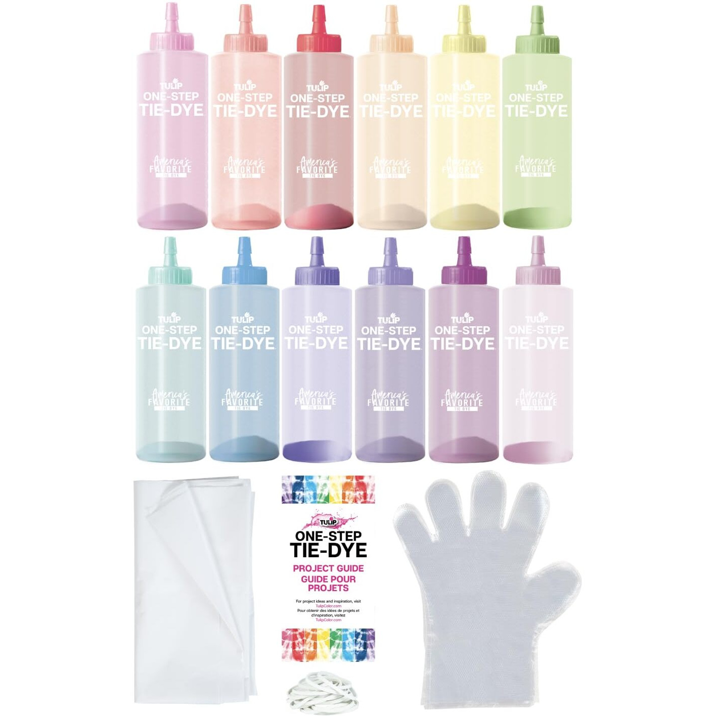 Tulip One-Step Tie-Dye Pastel Party Kit  Easy Group Activity  Permanent Designs  12 Colors