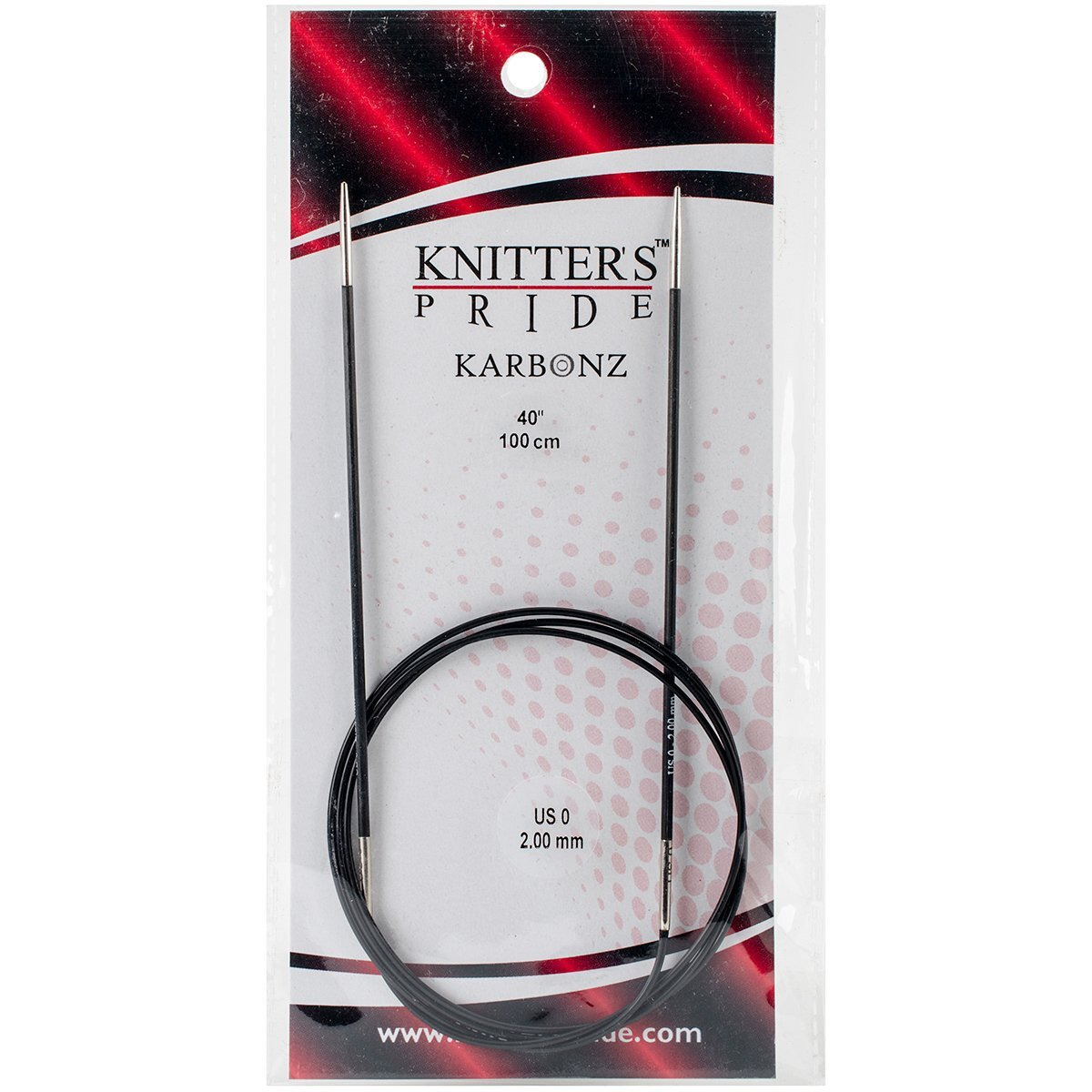 Knitter's Pride-Karbonz Fixed Circular Needles 40""  Size 0/2Mm