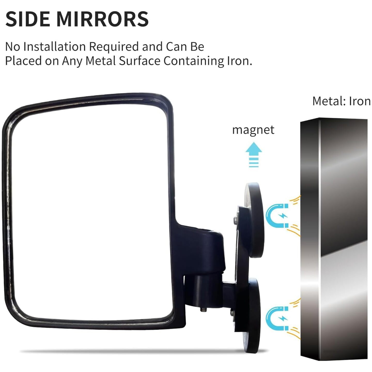 Magnetic Tractor Mirrors  Rearview Mirrors Compatible With Mahindra  Kubota  John Deere  And Lawn Mover Side Mirrors With Strong Magnets  Tractor Accessories Come Pre-Assembled.