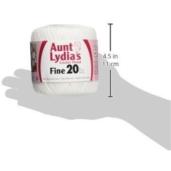 Coats Crochet Aunt Lydia's Crochet  Cotton Fine Size 20  White (3 Pack)
