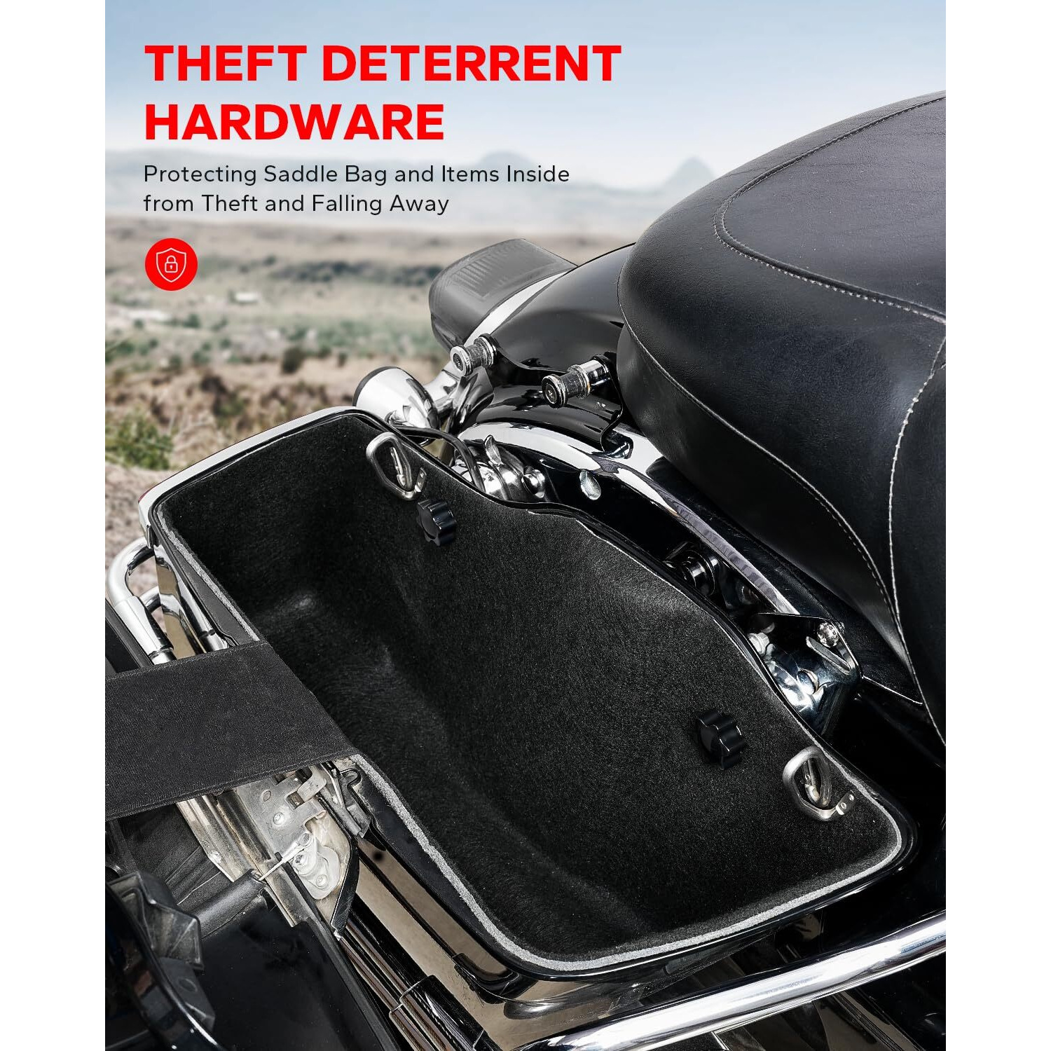 Amazicha Upgraded Theft Deterrent Saddlebag Locks Saddle Bag Bolts Mounting Hardware Fit For 1988-Later Harley Davidson Touring Street Glide  Electra Glide  Road King  Road Glide