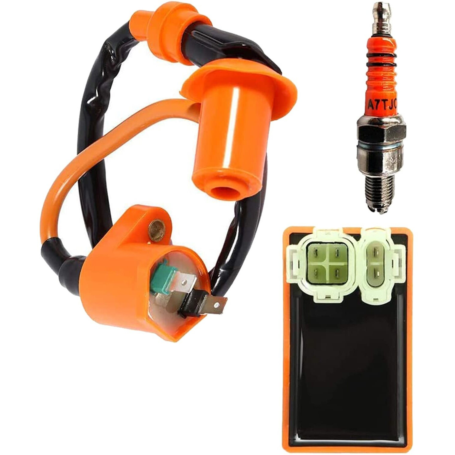 Performance Racing 6 Pins Ac Cdi Box + Ignition Coil + Spark Plug For Gy6 150Cc 125Cc 50Cc Scooter Moped Atv Go Karts