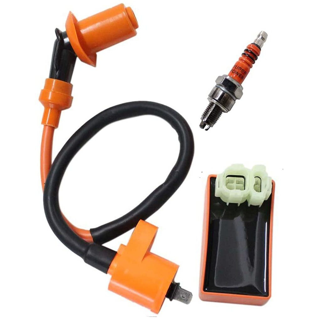 Performance Racing 6 Pins Ac Cdi Box + Ignition Coil + Spark Plug For Gy6 150Cc 125Cc 50Cc Scooter Moped Atv Go Karts