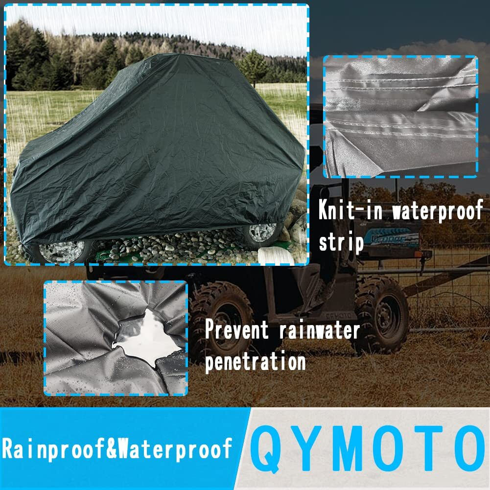 Qymoto 2-3 Seater Cfmoto Utv Cover 420D Heavy Duty All Weather Storage Cover Fits For Cfmoto Cover Uforce Zforce 500 600 800 950 1000 Windproof Rainproof Cover