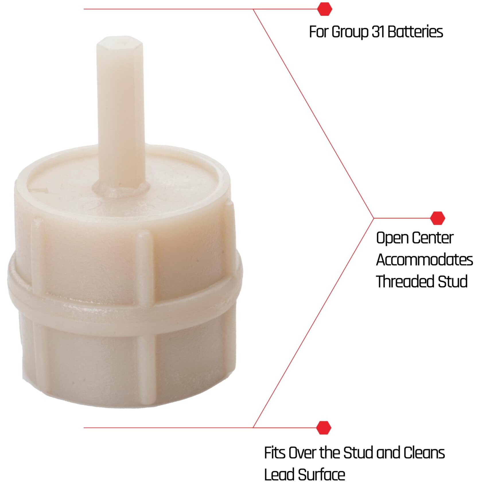 Ez Red 505Btsshqd Shaft Battery Term Cleaner  Steel