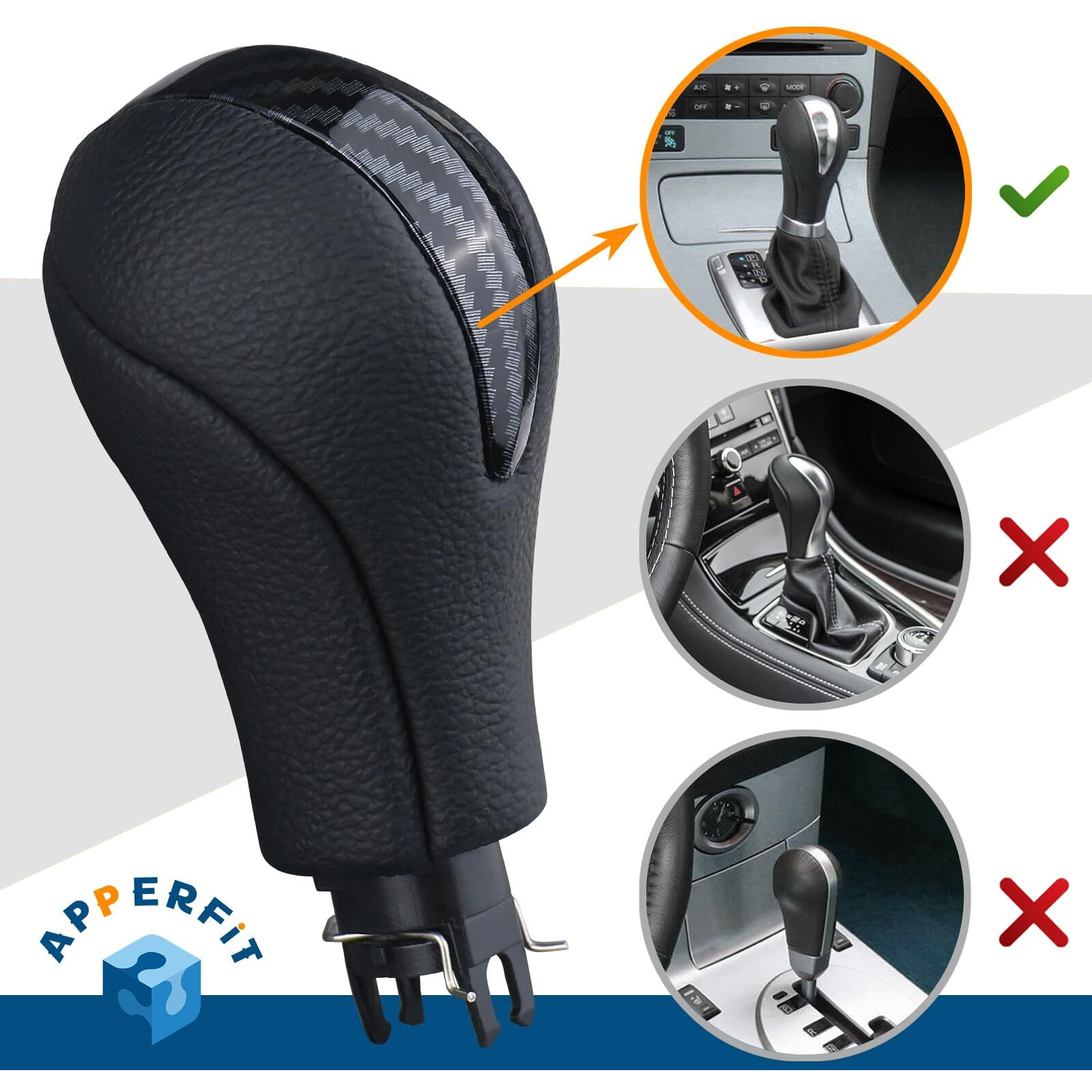 Apperfit Automatic Shift Shifter Knob 34910-Jk03A Compatible With Infiniti Ex35 Fx35 Fx50 G25 G35 G37 Q60 Qx50 Qx56 Qx70 Accessories