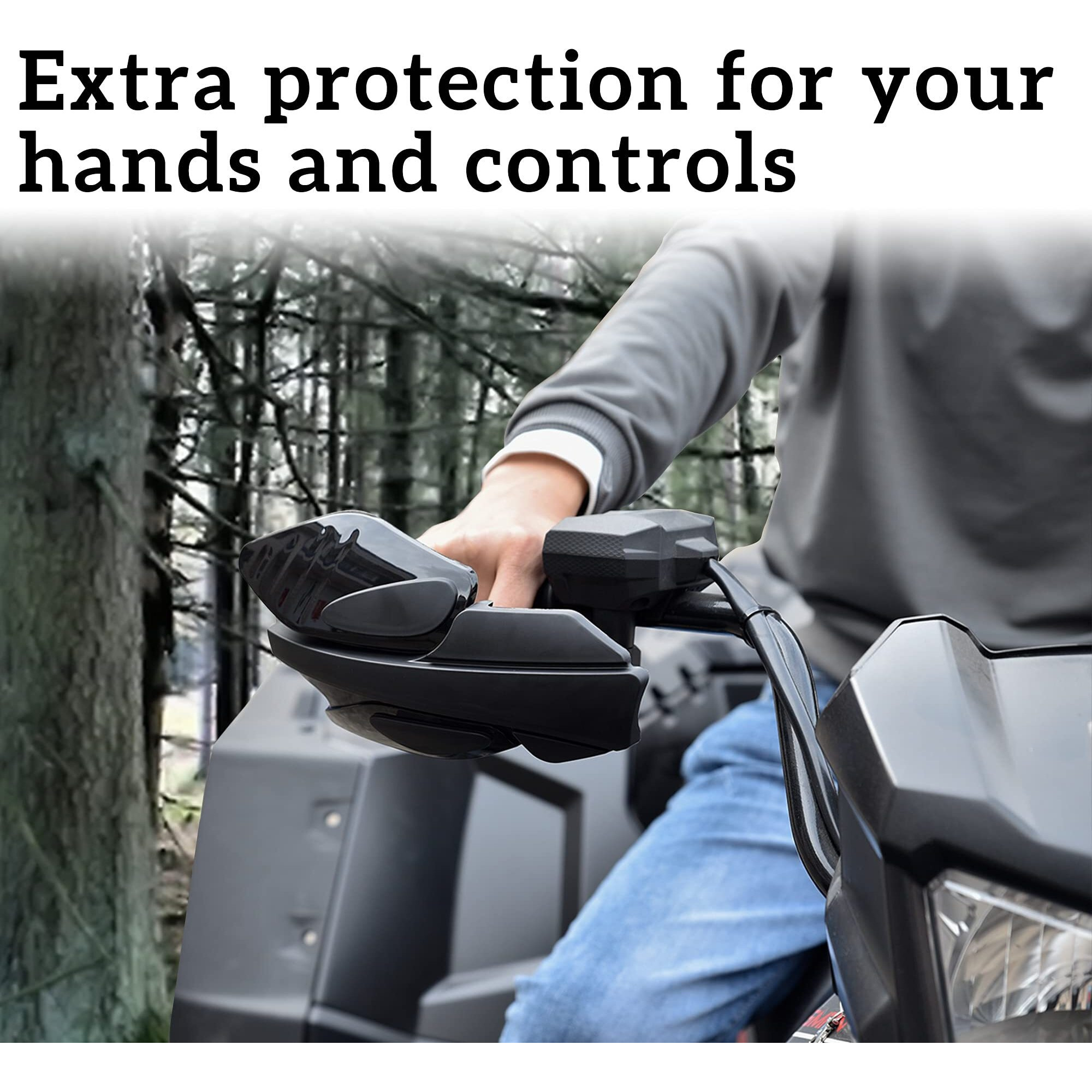 Sautvs Handguards With Mount Brackets Kit For Polaris Sportsman Scrambler 400 450 570 850 Xp 1000 2007-2024 Black Hand Guards Protector Accessories (2Pcs  Replace 2876846  2879380)