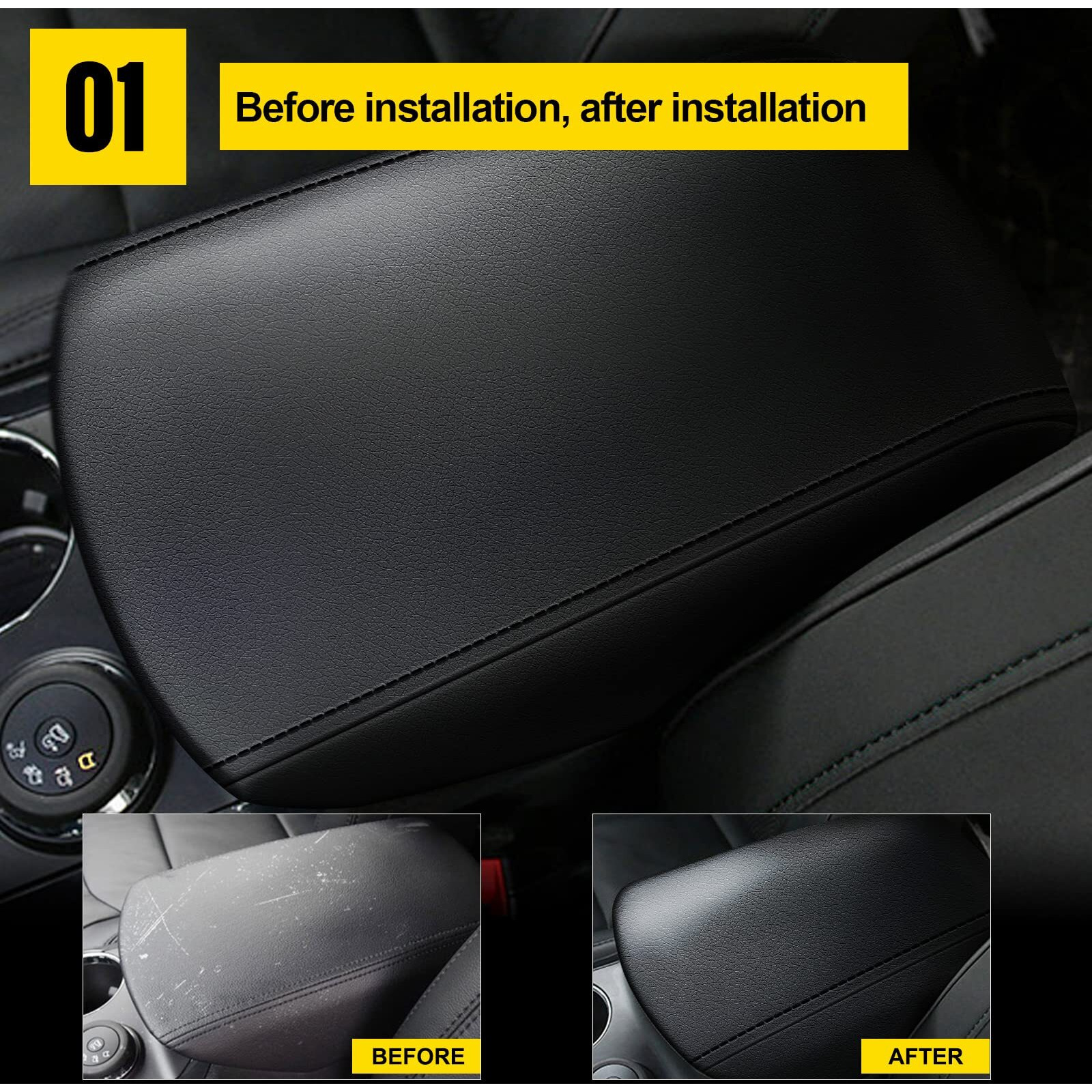 Aomsazto Armrest Console Console Covers For Ford Explorer 2011-2019 Black