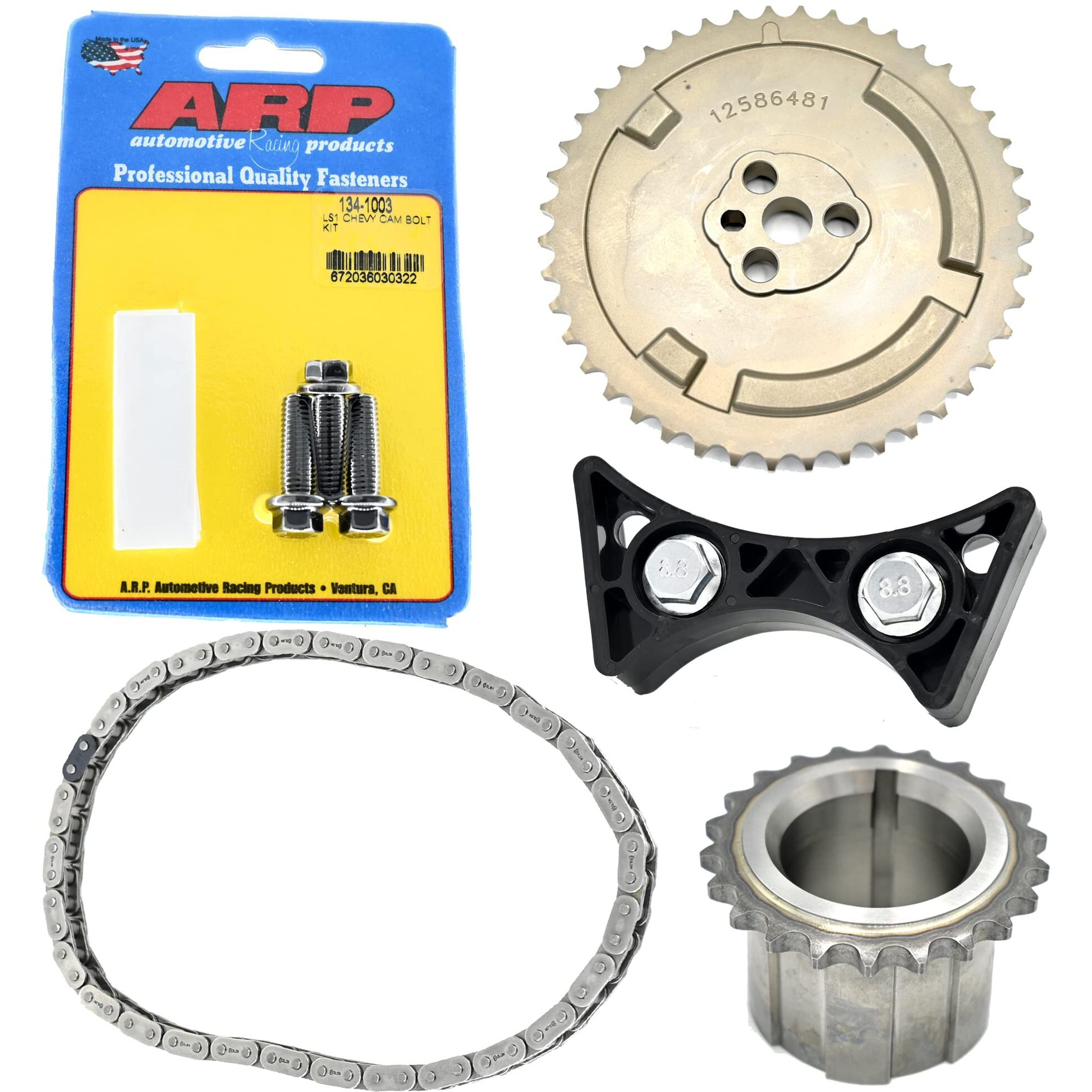 Michigan Motorsports Timing Chain Set With Cam Sprocket  Arp Cam Bolts  Crank Gear  Timing Chain  And Dampner Fits 4.8 5.3 5.7 6.0 Ls1 Ls2 Ls3 Ls6 L99 Ls4 Ls9 Lsa Lq4