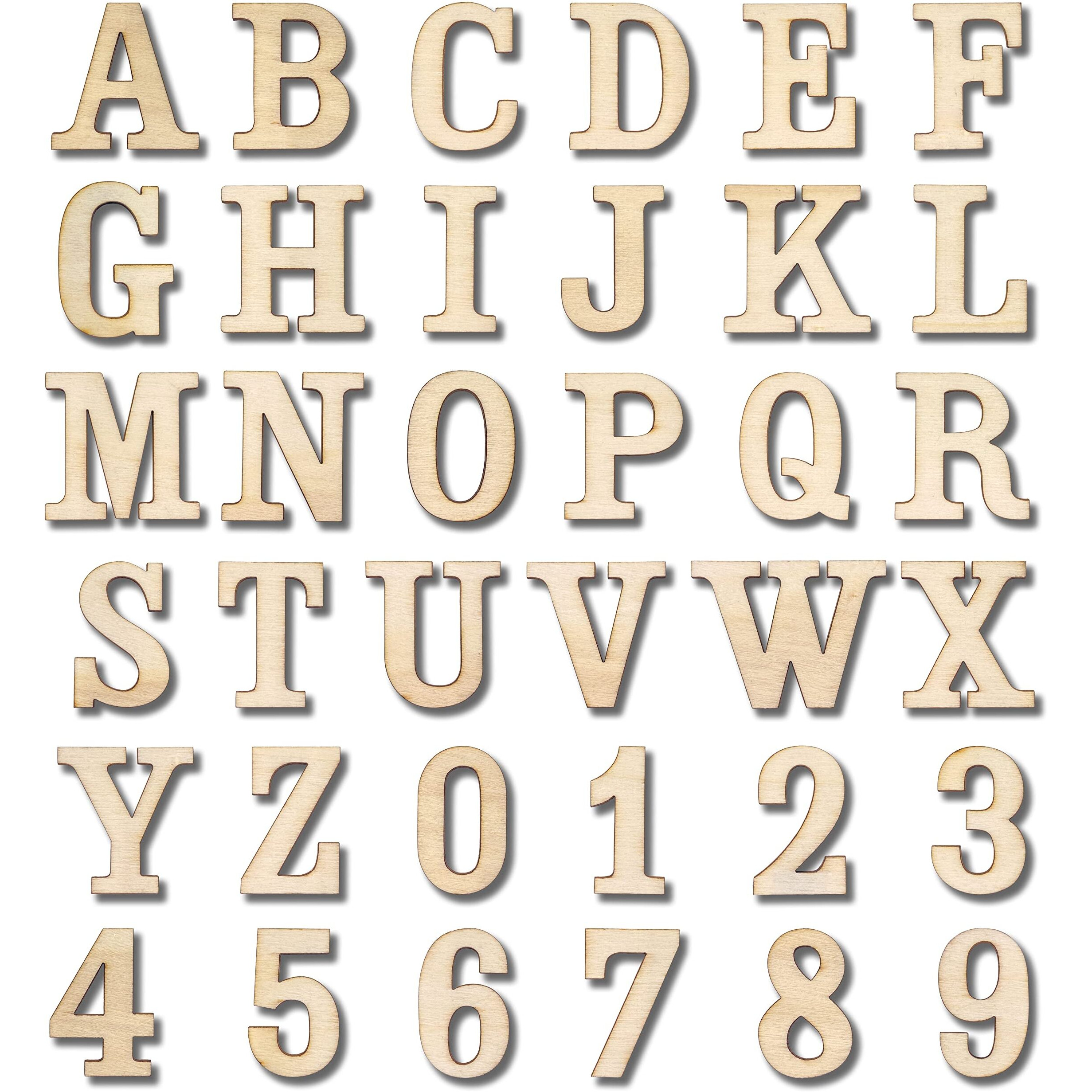 306 Pieces 1-1/4 Inch(1.25"") Small Unfinished Wooden Letters And Wooden Numbers Decorative Font Alphabet Letters For Scrapbooking Diy Crafts Homemade Project