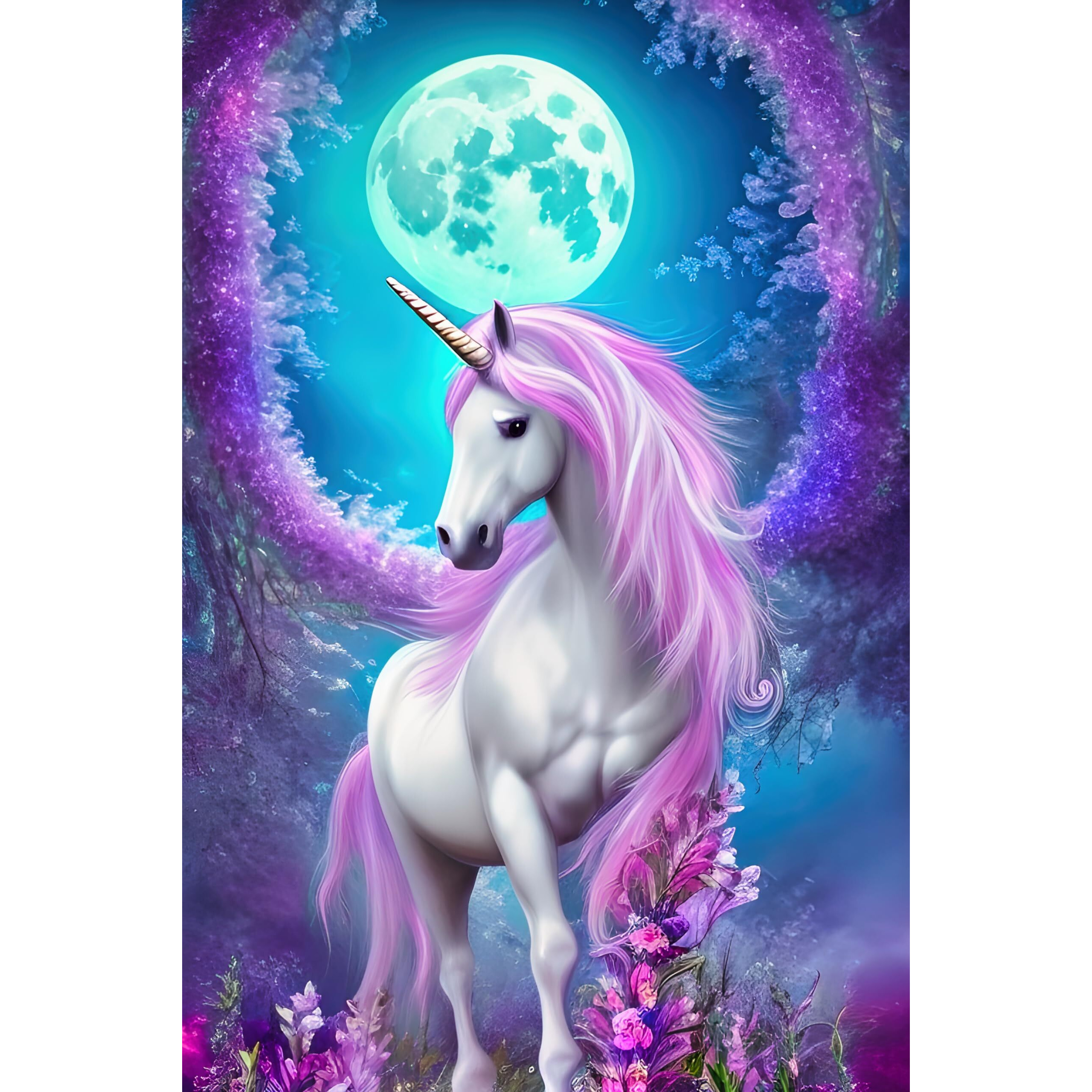 Fabric Panel 12"&quotX18"" Unicorn 100% Cotton Quilting Sewing Panel Am1515