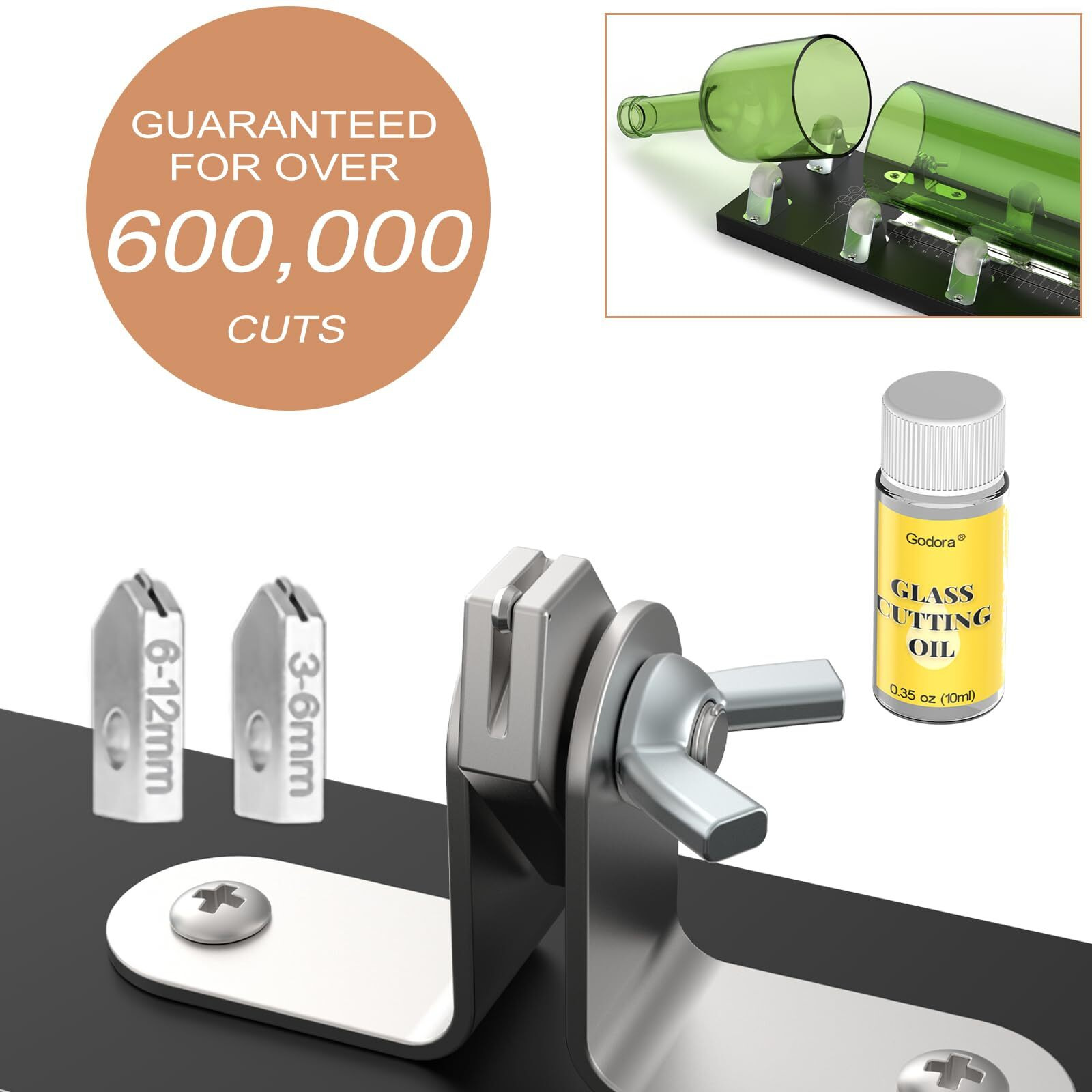 Glass Bottle Cutter & Glass Cutting Oil  Premium Glass Cutter For Bottles & Glass Cutting Oil Bundle - Diy Glass Bottle For Cutting Beer  Wine Or Soda Round Bottles & Mason Jars  Perfect Bottle Cutter