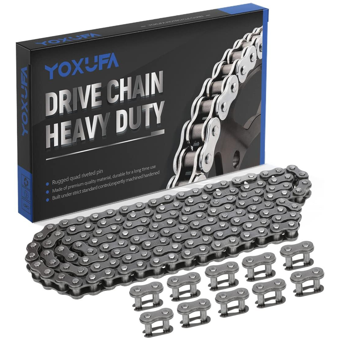 Yoxufa 35 Drive Chain 140 Links For 79Cc 79.5Cc 97Cc 100Cc 212Cc Predator Coleman Ct100U Cc100X Baja Doodle Bug Dirt Bug Racer Blitz Viper Db30 Harbor Freight Motovox Go Kart Cart Mini Trail Bike