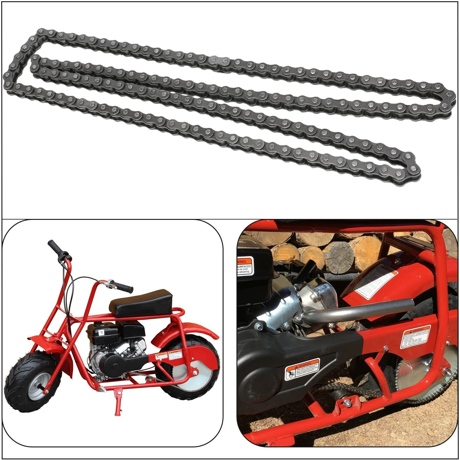 Yoxufa 35 Drive Chain 140 Links For 79Cc 79.5Cc 97Cc 100Cc 212Cc Predator Coleman Ct100U Cc100X Baja Doodle Bug Dirt Bug Racer Blitz Viper Db30 Harbor Freight Motovox Go Kart Cart Mini Trail Bike