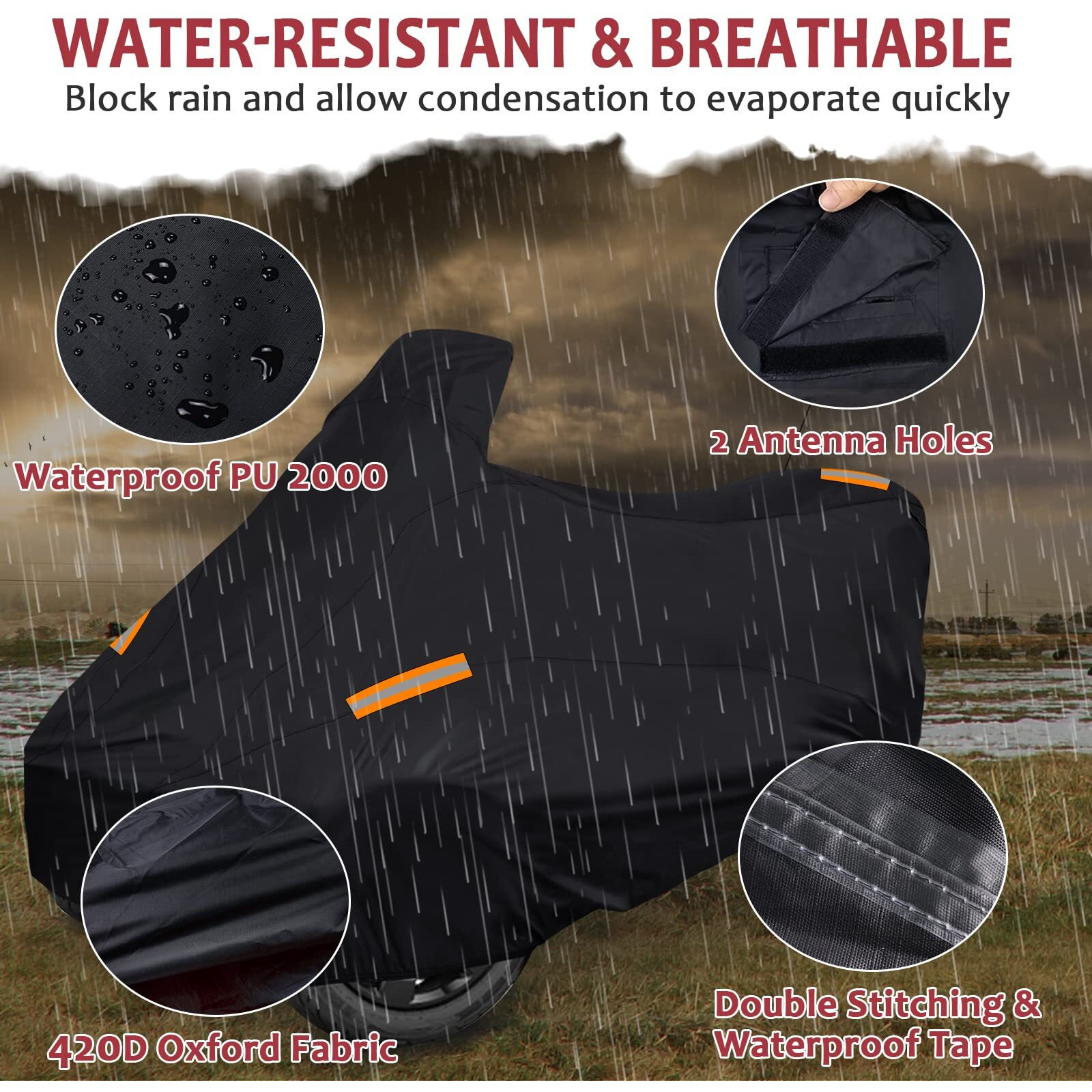 Starknightmt Spyder Full Cover  Waterproof Cover Compatible With Can Am Spyder Rt/Rt Limited 2010-2019 Spyder Accessories All Weather Protection Cover Replacement Oem 219400860