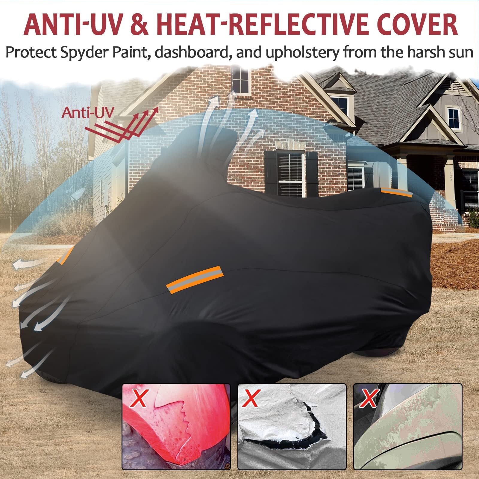 Starknightmt Spyder Full Cover  Waterproof Cover Compatible With Can Am Spyder Rt/Rt Limited 2010-2019 Spyder Accessories All Weather Protection Cover Replacement Oem 219400860