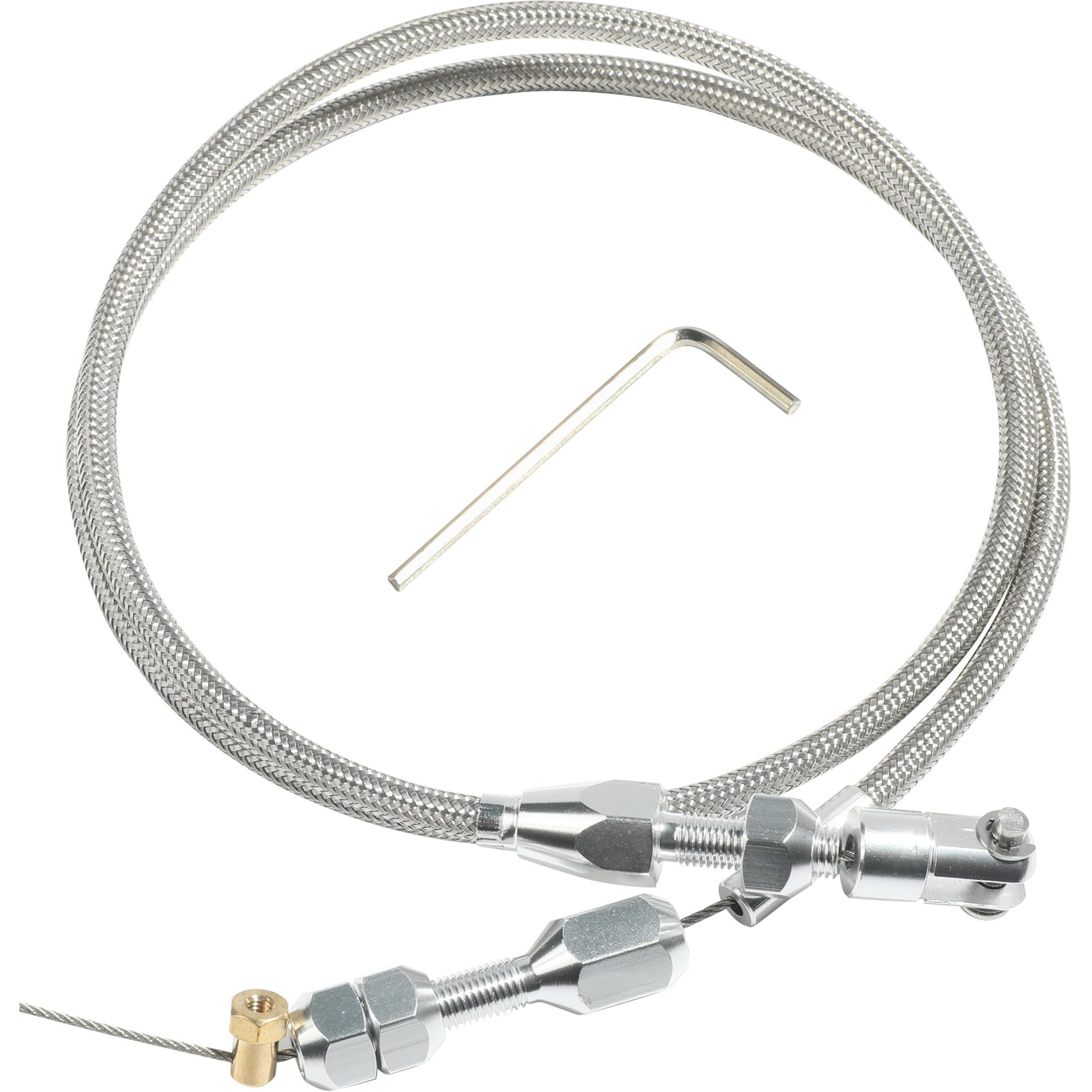 Zlirfy 36"" Throttle Cable Kit Car Braided Throttle Cable Ls Swap Steel Braided Throttle Cable Repair Kit Car Accessories Universal Throttle Cable Compatible With 97-07 Ls1 Engine 4.8L 5.3L 5.7L 6.0L