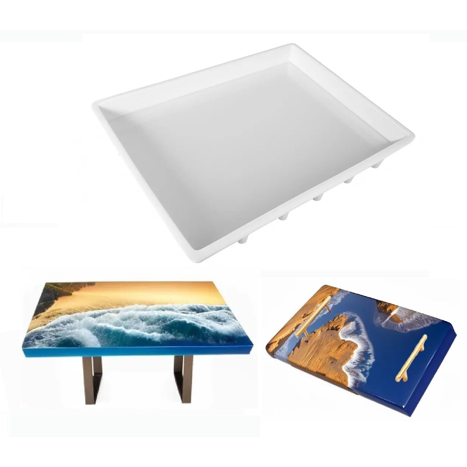 Large Rectangle Resin Table Silicone Molds 16 X 12 Inch Epoxy Resin Silicone Mold For River Coffee Table  Cutting Boards  Serving Trays  Cheese Platter