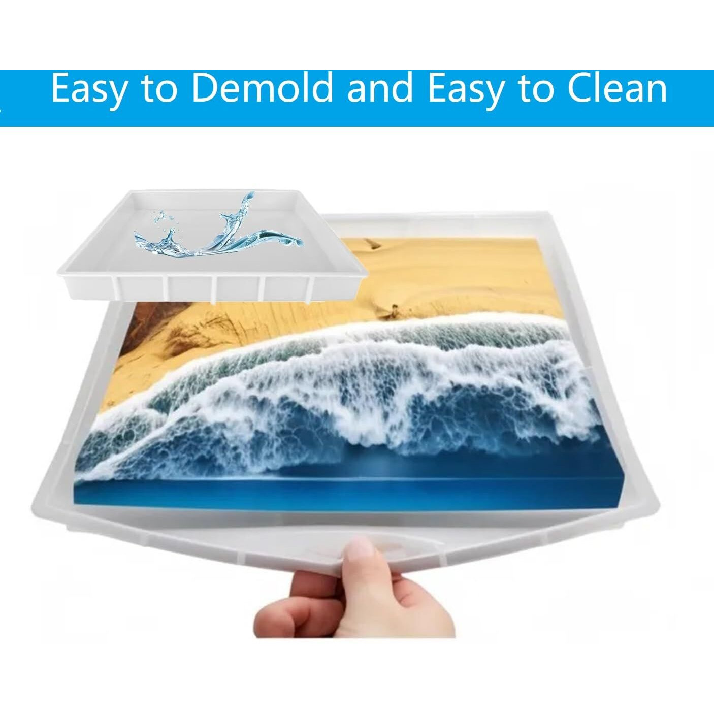 Large Rectangle Resin Table Silicone Molds 16 X 12 Inch Epoxy Resin Silicone Mold For River Coffee Table  Cutting Boards  Serving Trays  Cheese Platter