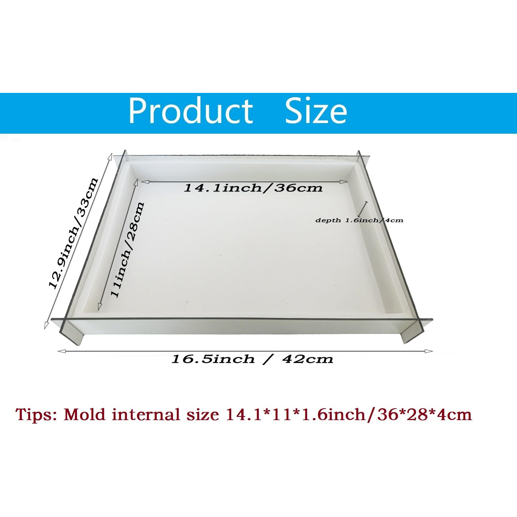 Large Rectangle Resin Table Silicone Molds 16 X 12 Inch Epoxy Resin Silicone Mold For River Coffee Table  Cutting Boards  Serving Trays  Cheese Platter